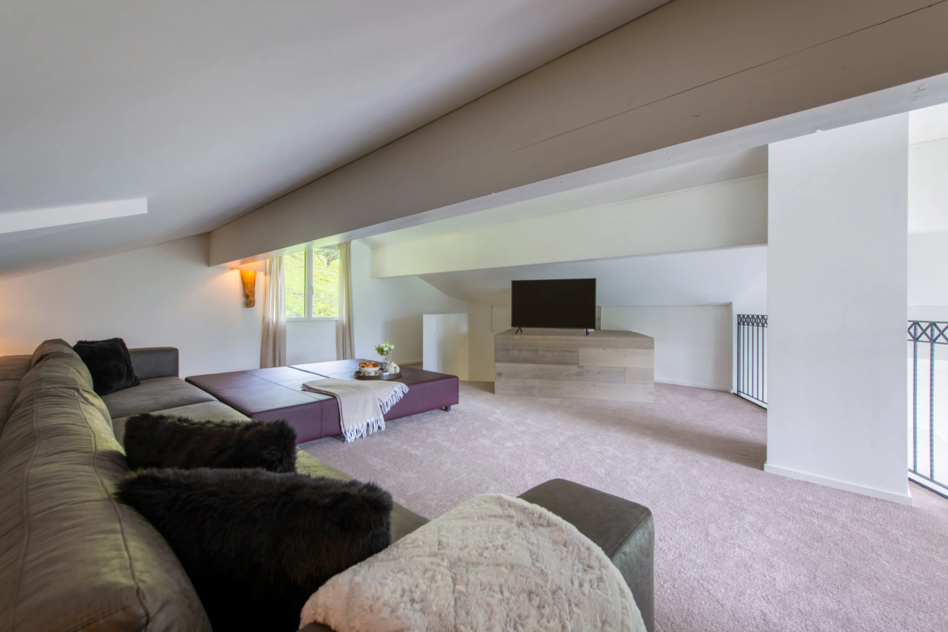 TV in TV room at Chalet Seehorn in Davos