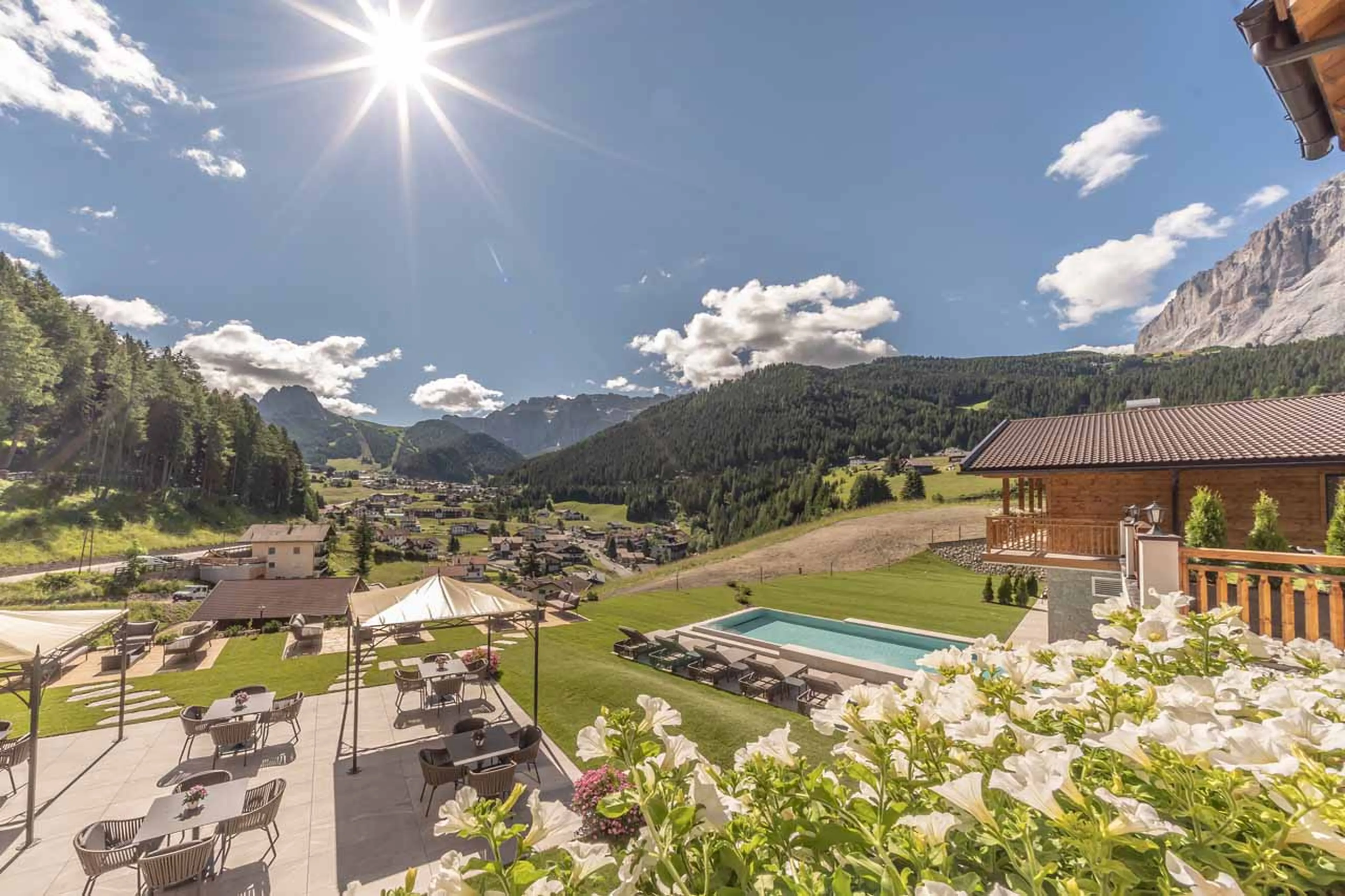 View from the chalet at Chalet Sellaronda in Val Gardena