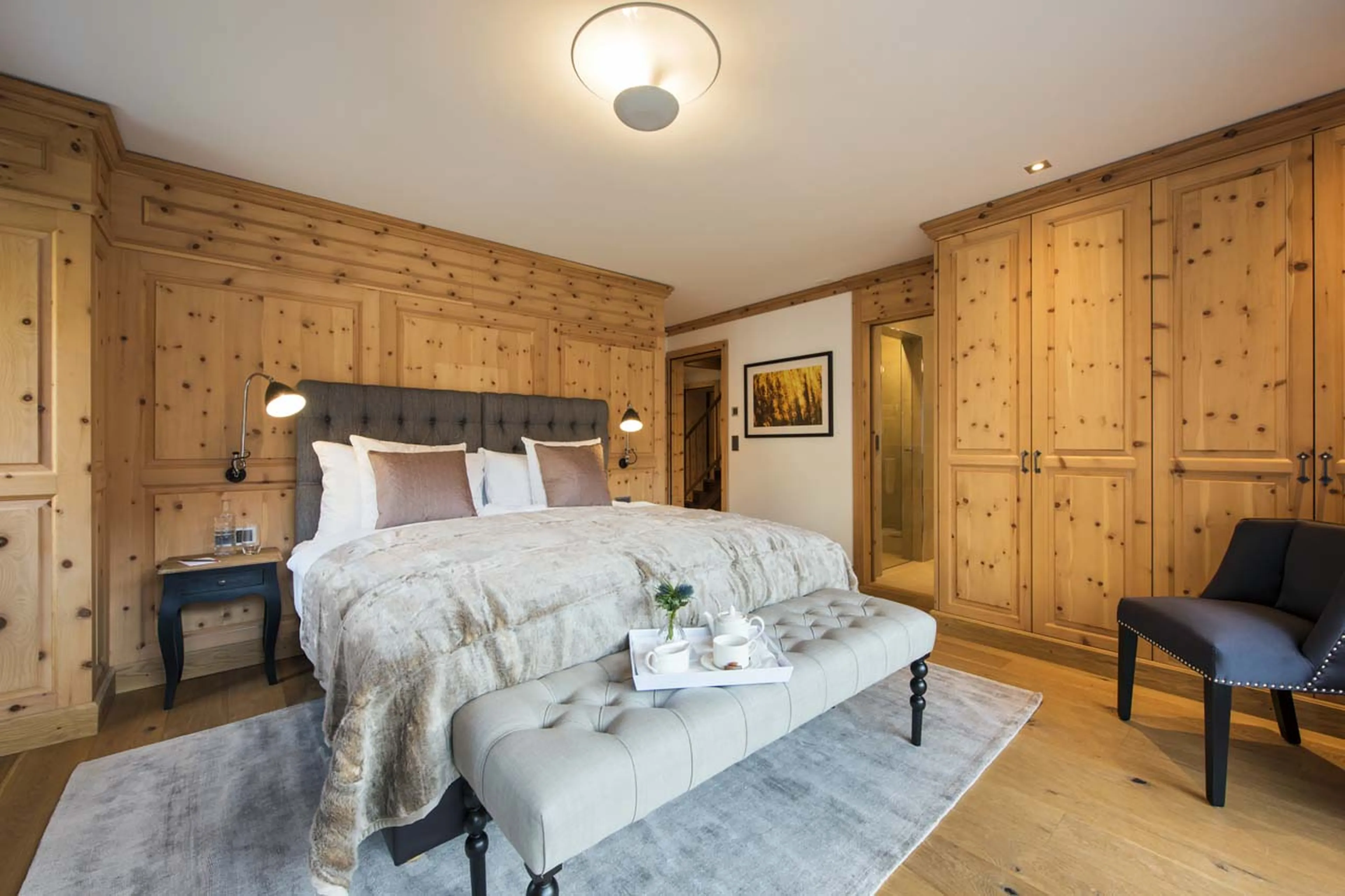 Bedroom one at Chalet Shalimar in Zermatt