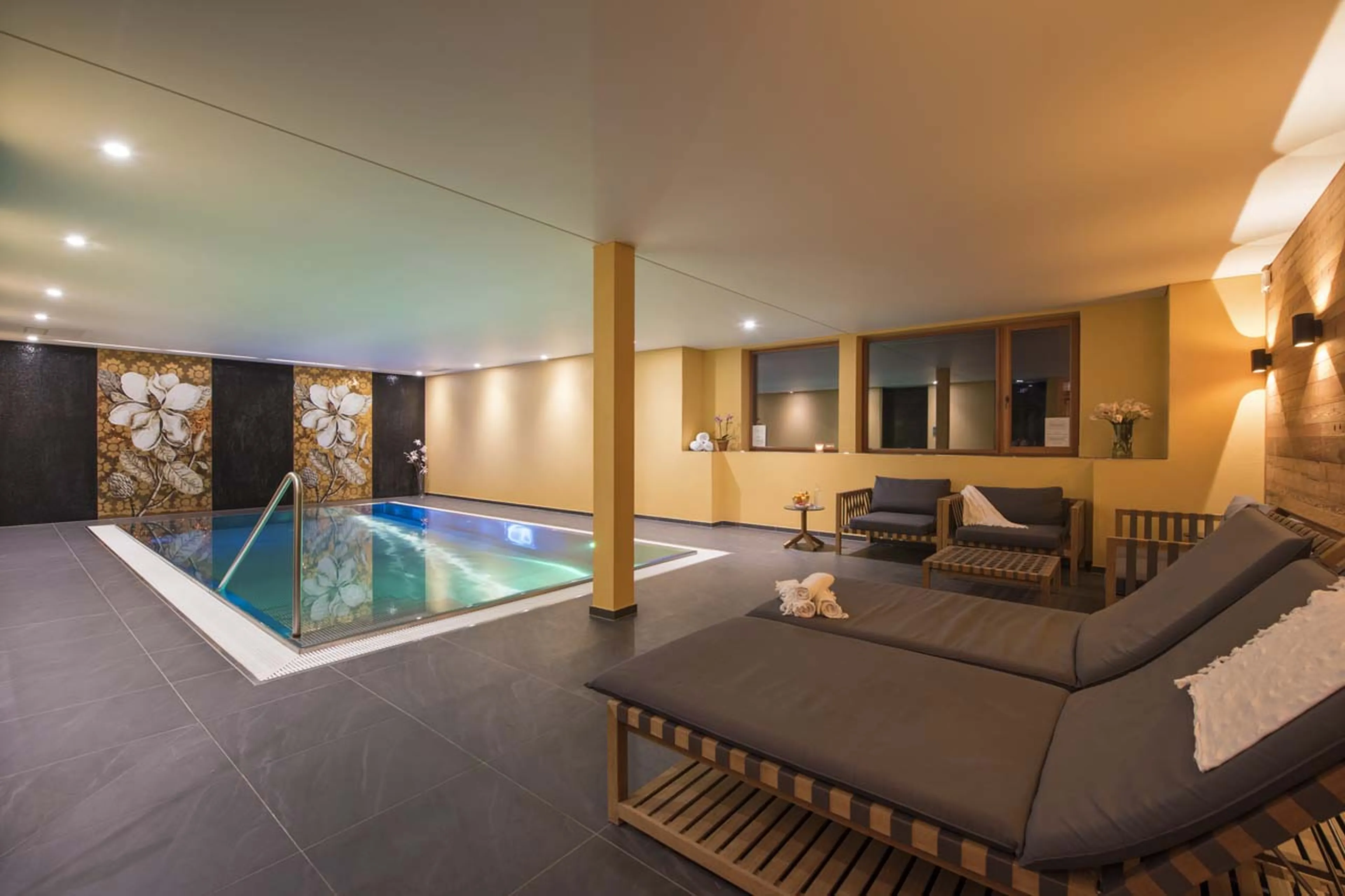 Spa relaxation area at Chalet Shalimar in Zermatt