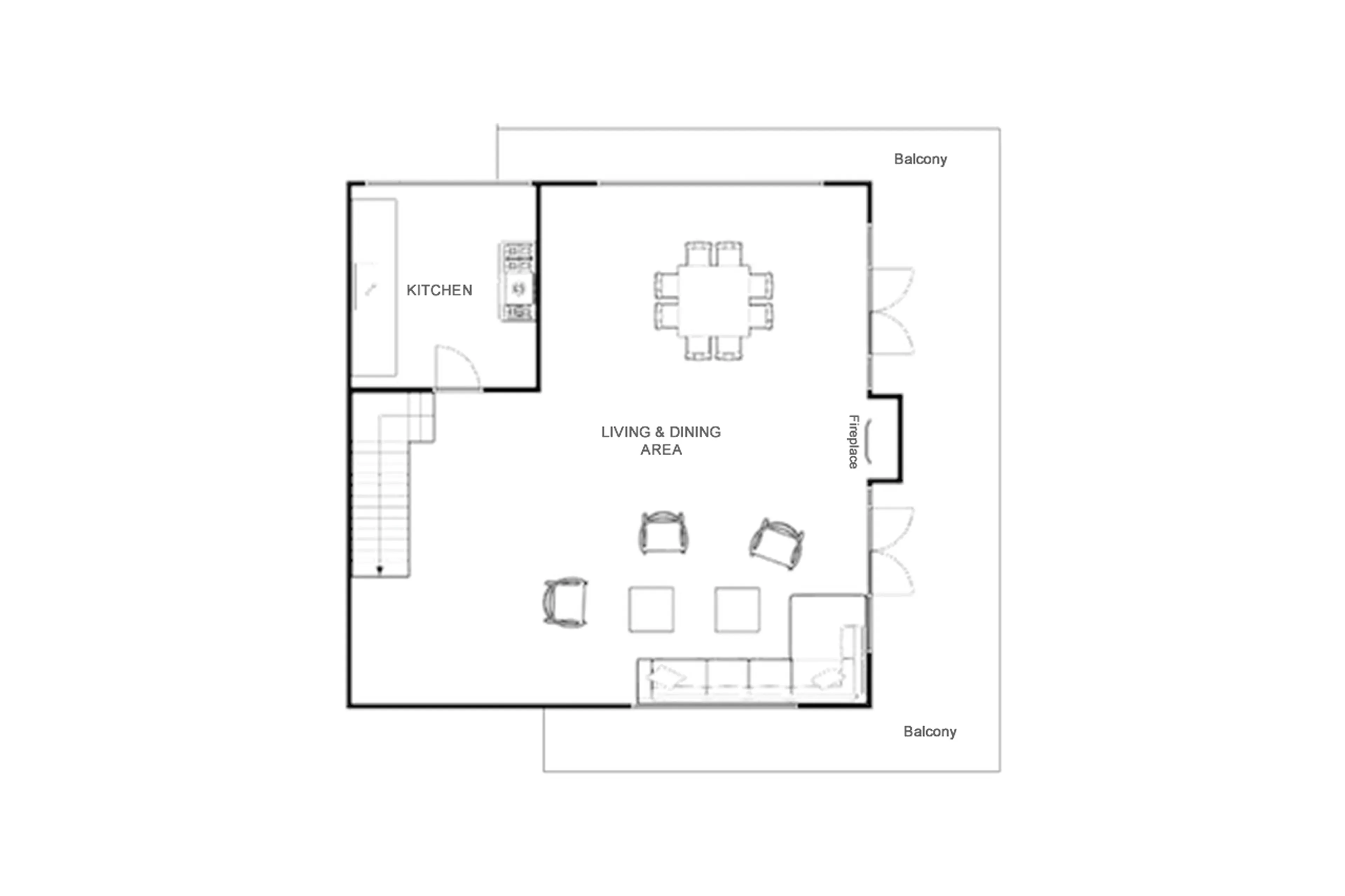 Level 2 floor plan of Chalet Shar Pei in Val d'Isere