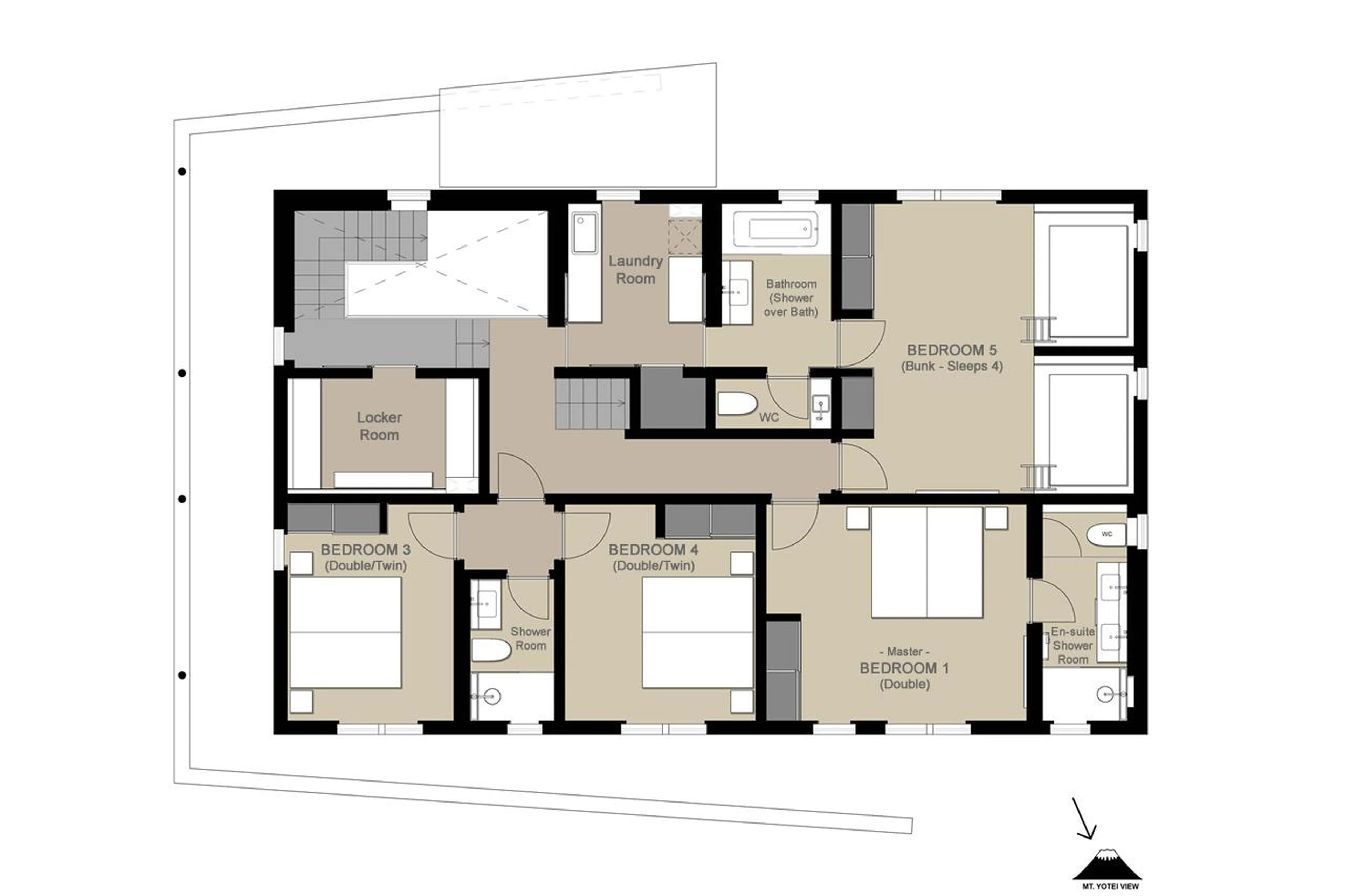 Level 1 floor plan of Chalet Silver Dream in Niseko
