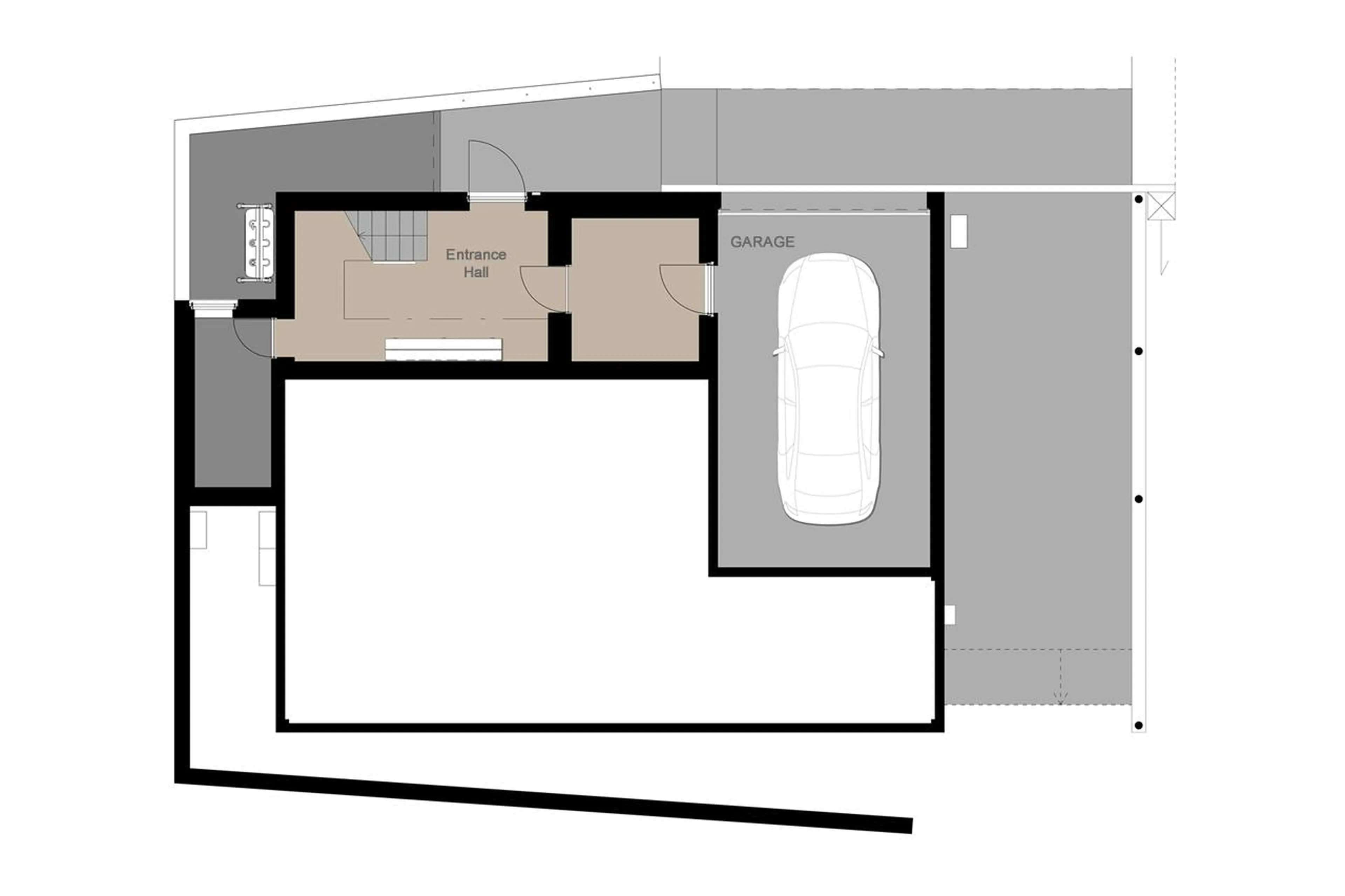 Level 0 floor plan of Chalet Silver Dream in Niseko