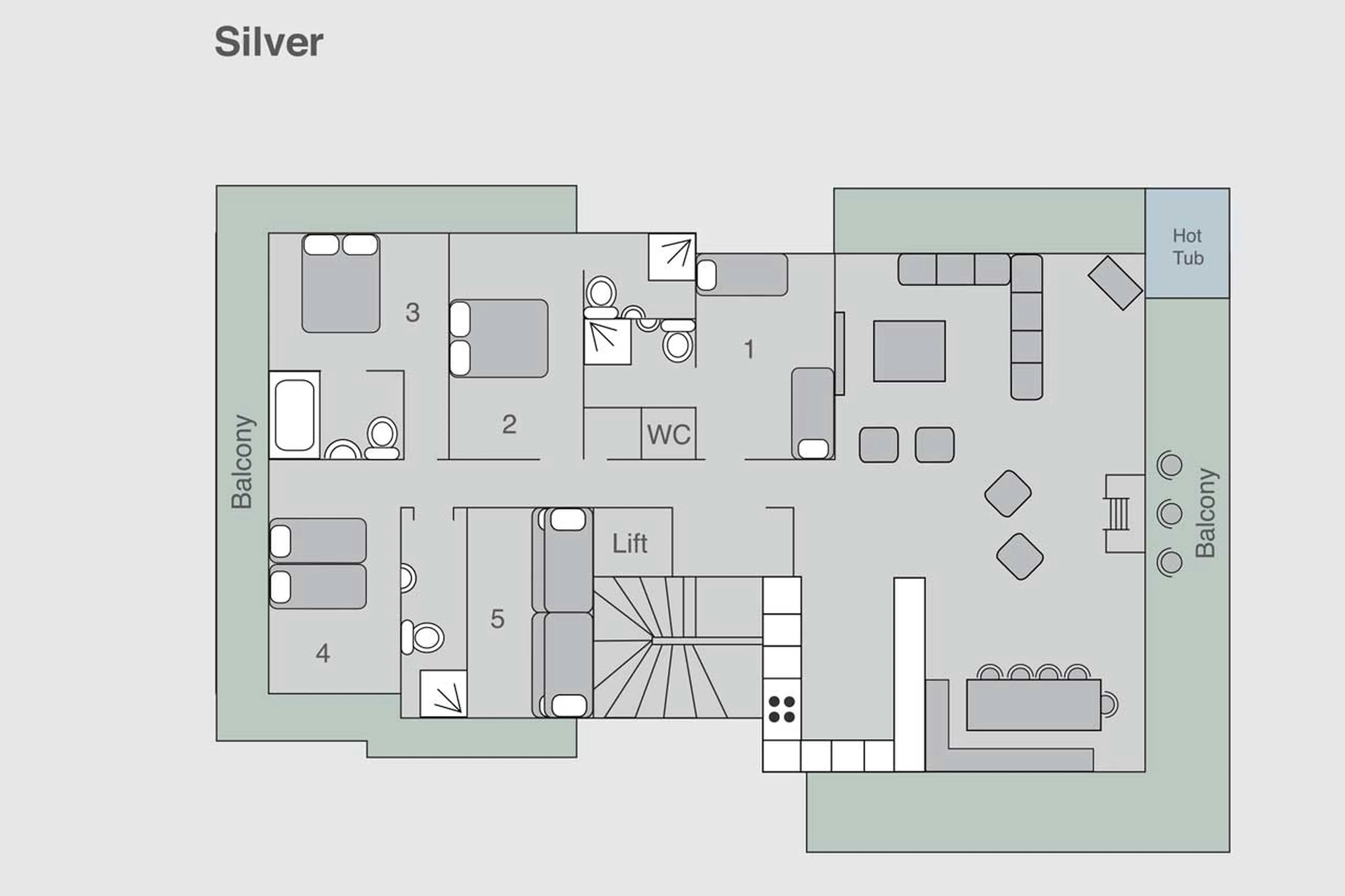Floor plan of Apartment Silver in Verbier