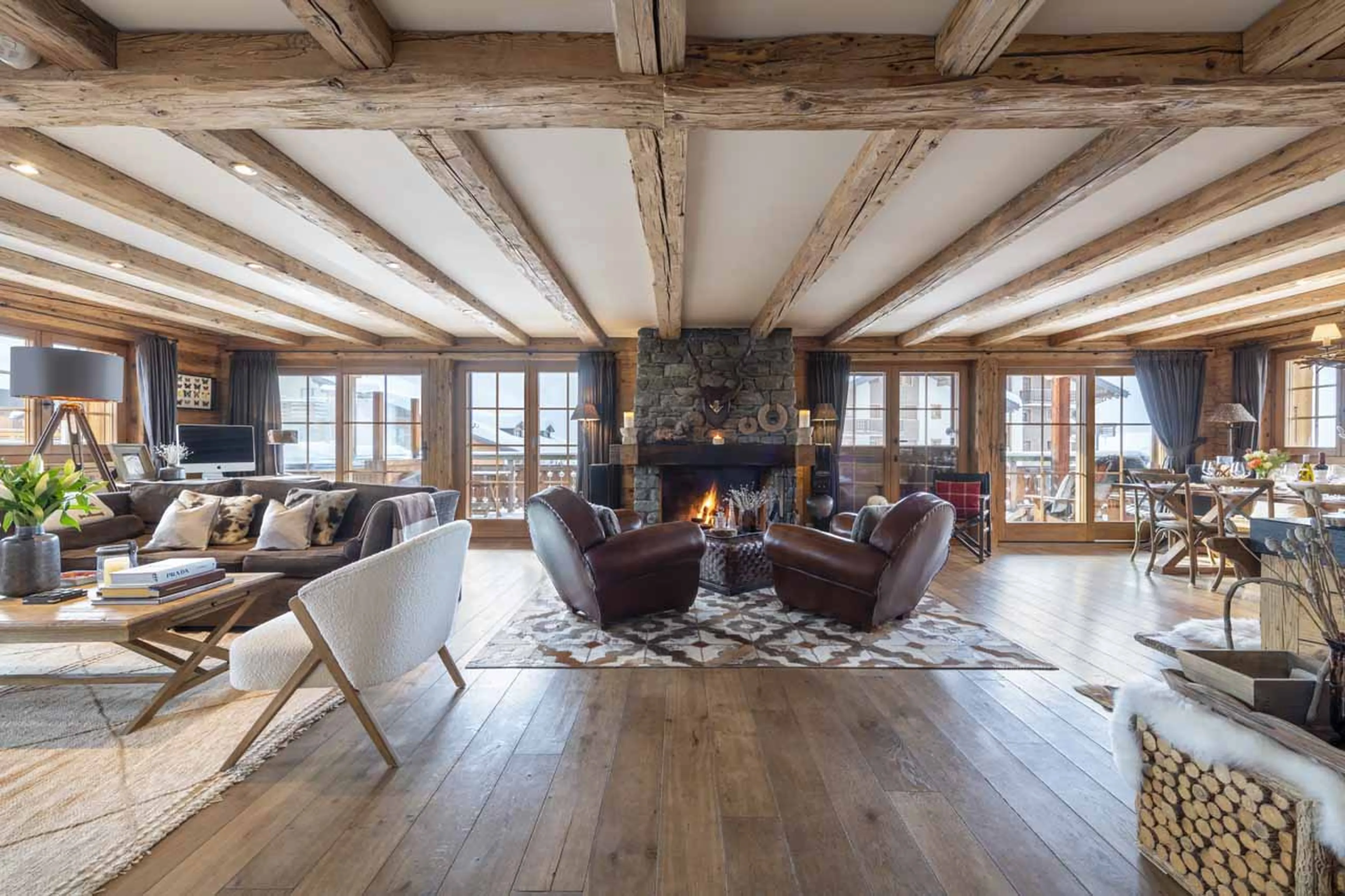 Open plan living area of Apartment Silver in Verbier