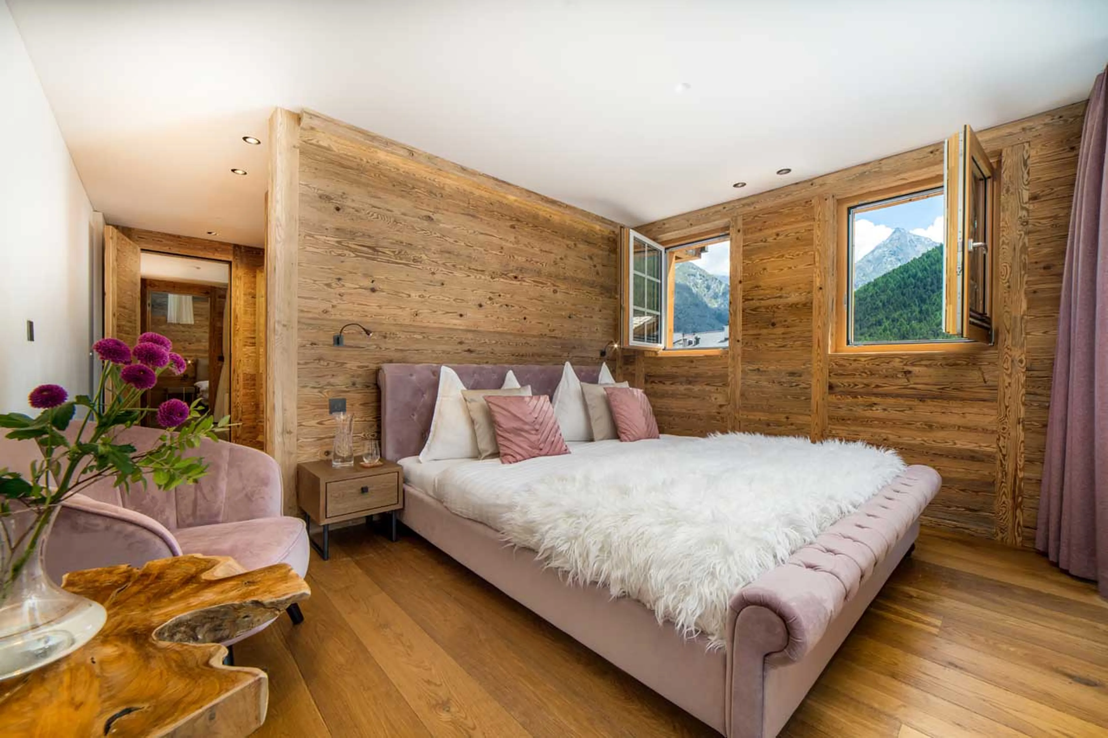 Bedroom three at Chalet Simon in Saas Fee