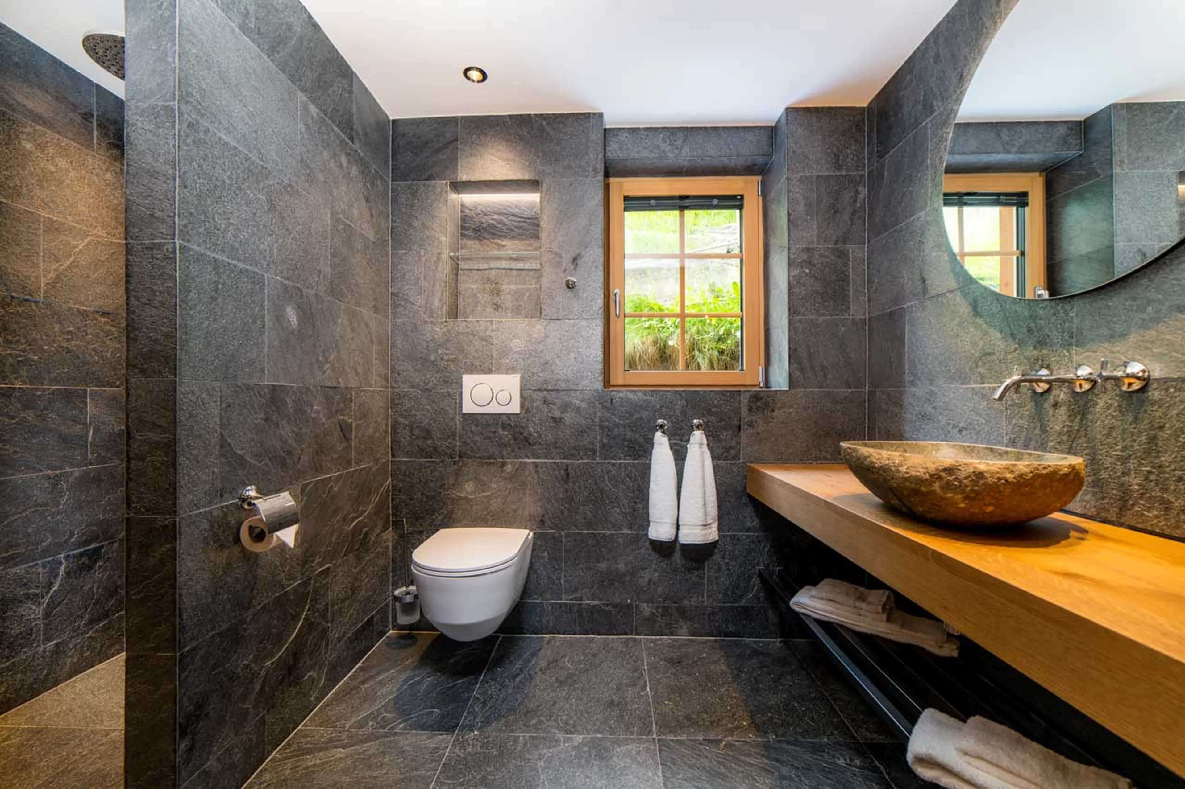 Shower room five at Chalet Simon in Saas Fee