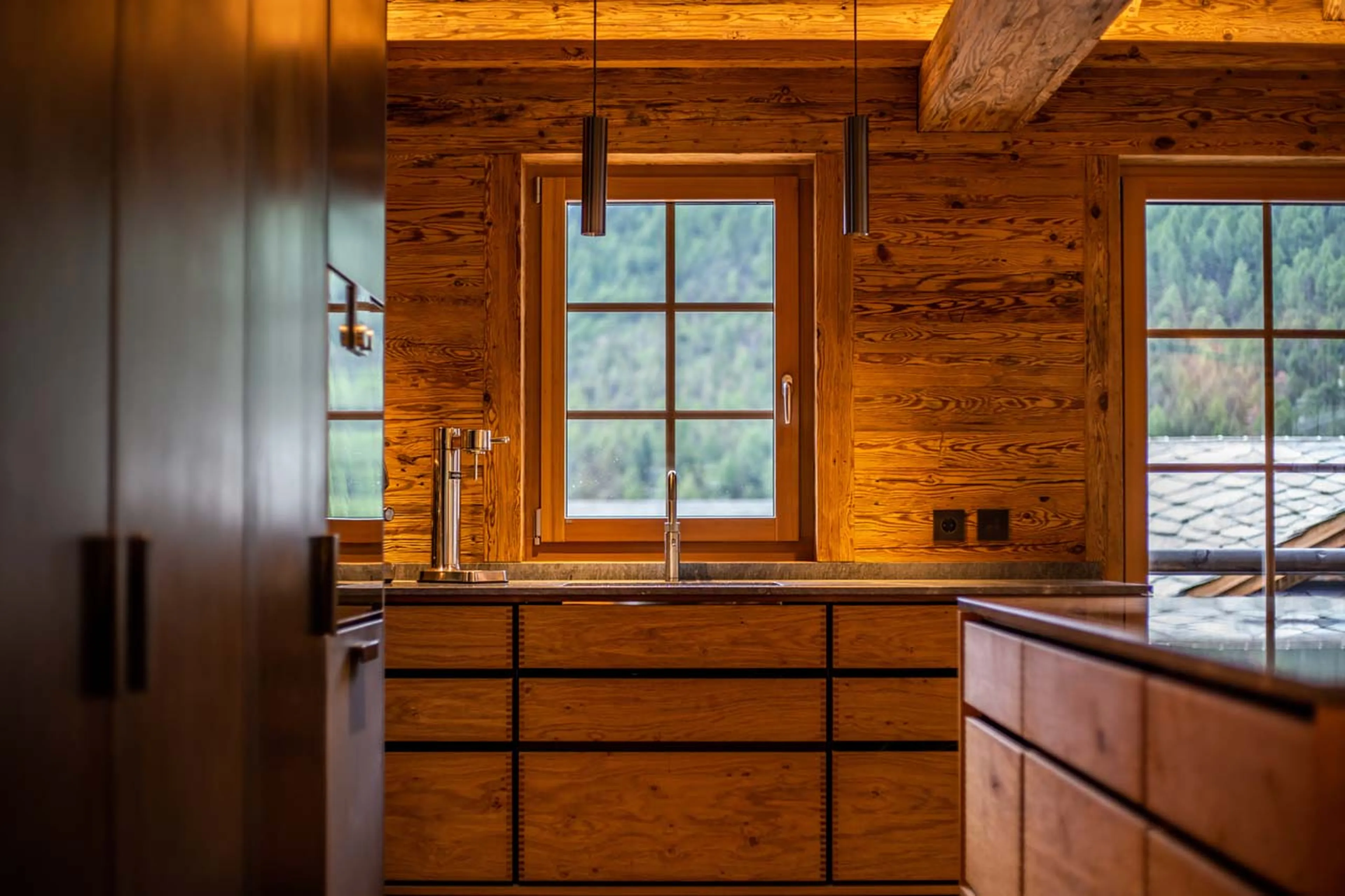 Kitchen at Chalet Simon in Saas Fee