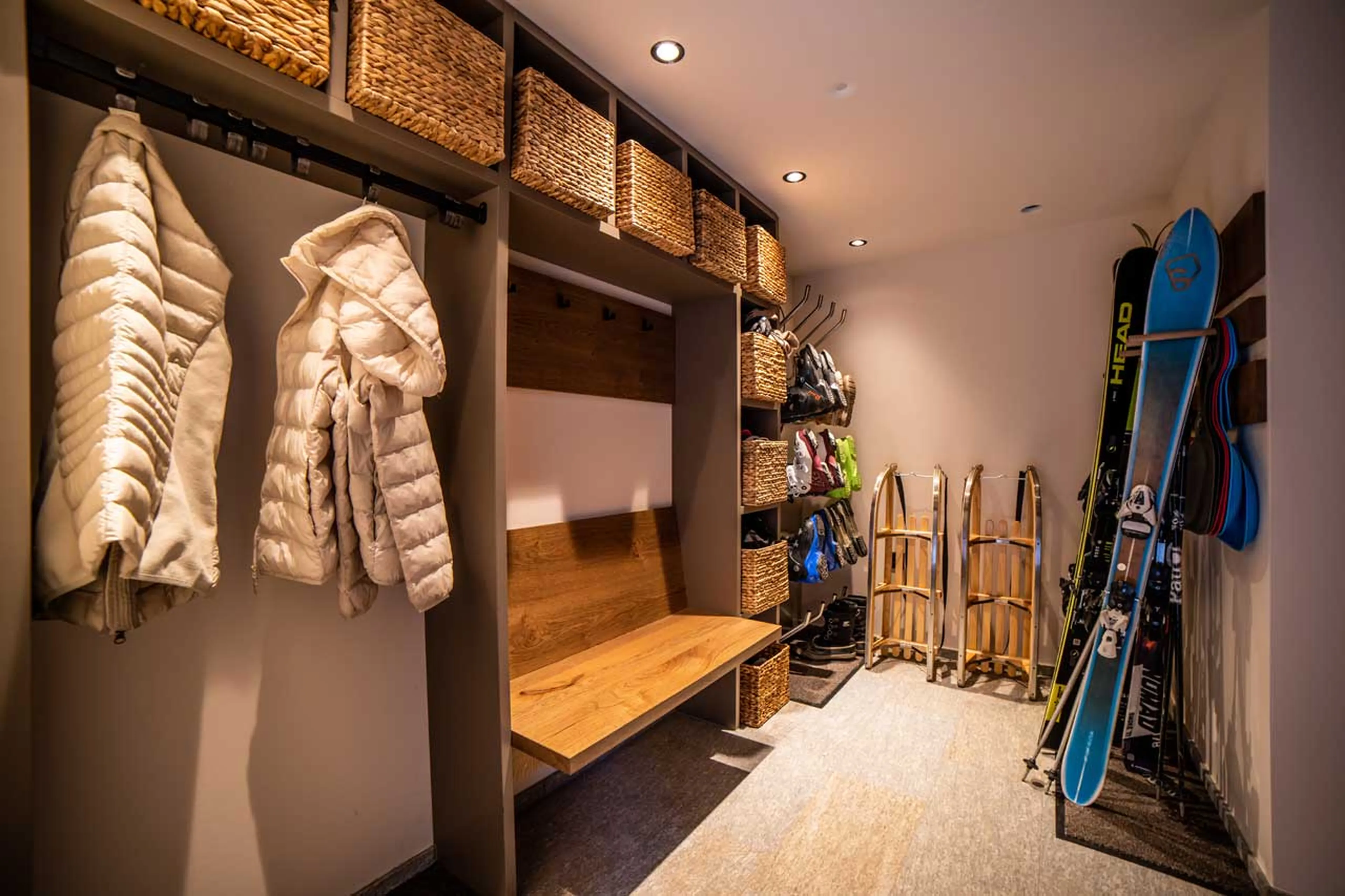 Ski room at Chalet Simon in Saas Fee