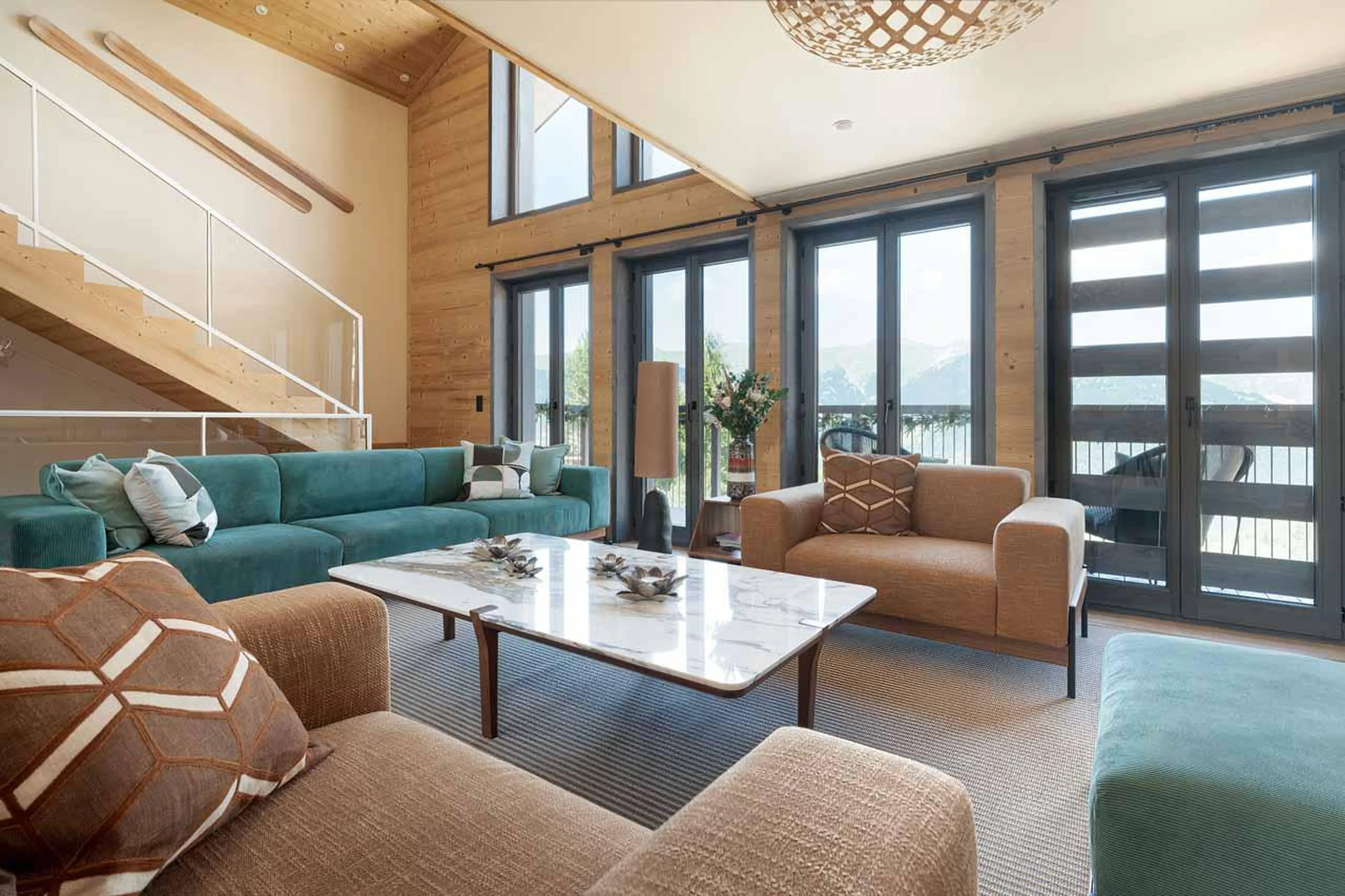 Living room at Chalet Sira in Courchevel 1550