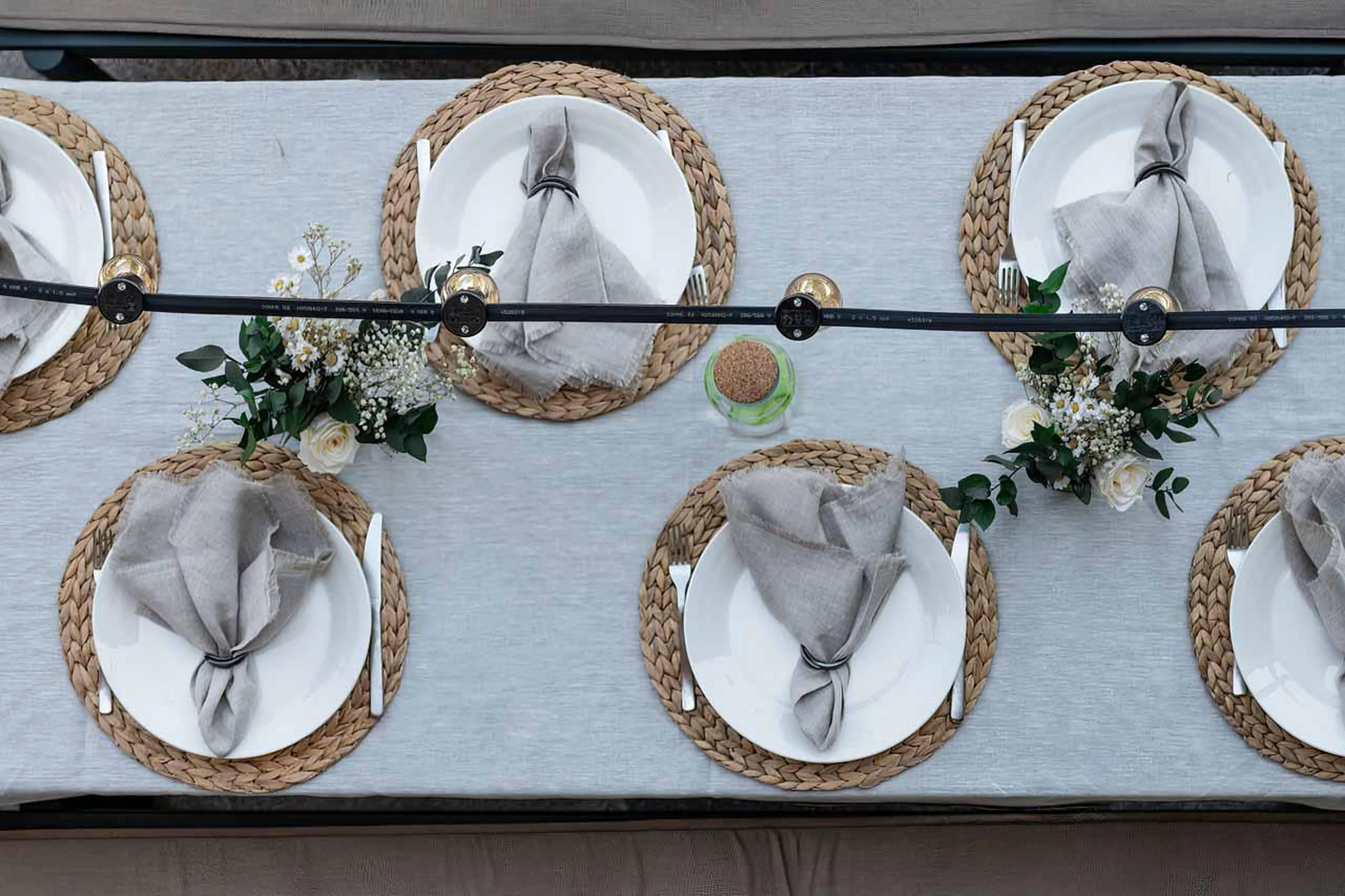 Plates on balcony at Chalet Sira in Courchevel 1550