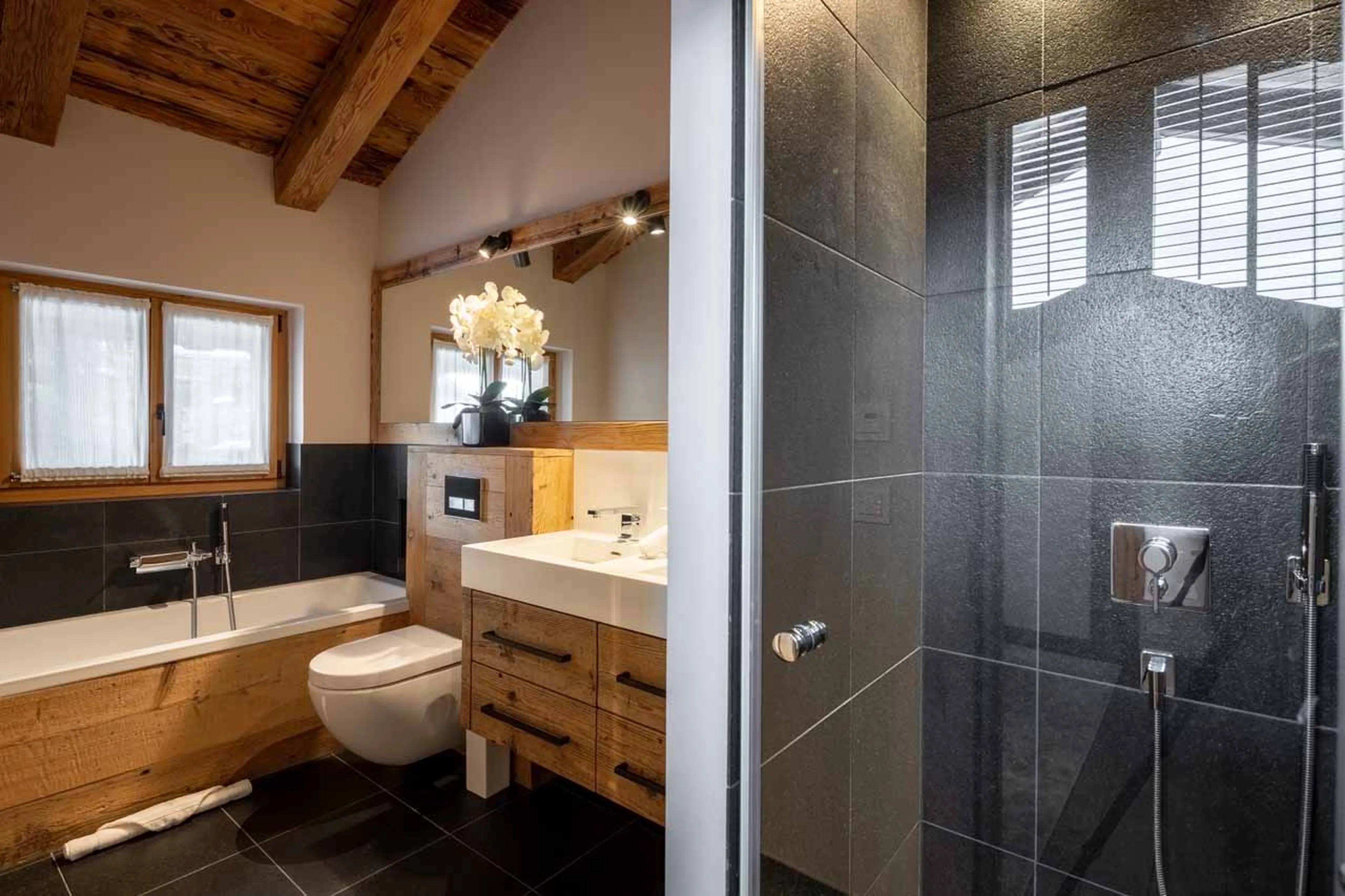 Bathroom nine at Alpine Estate in Verbier