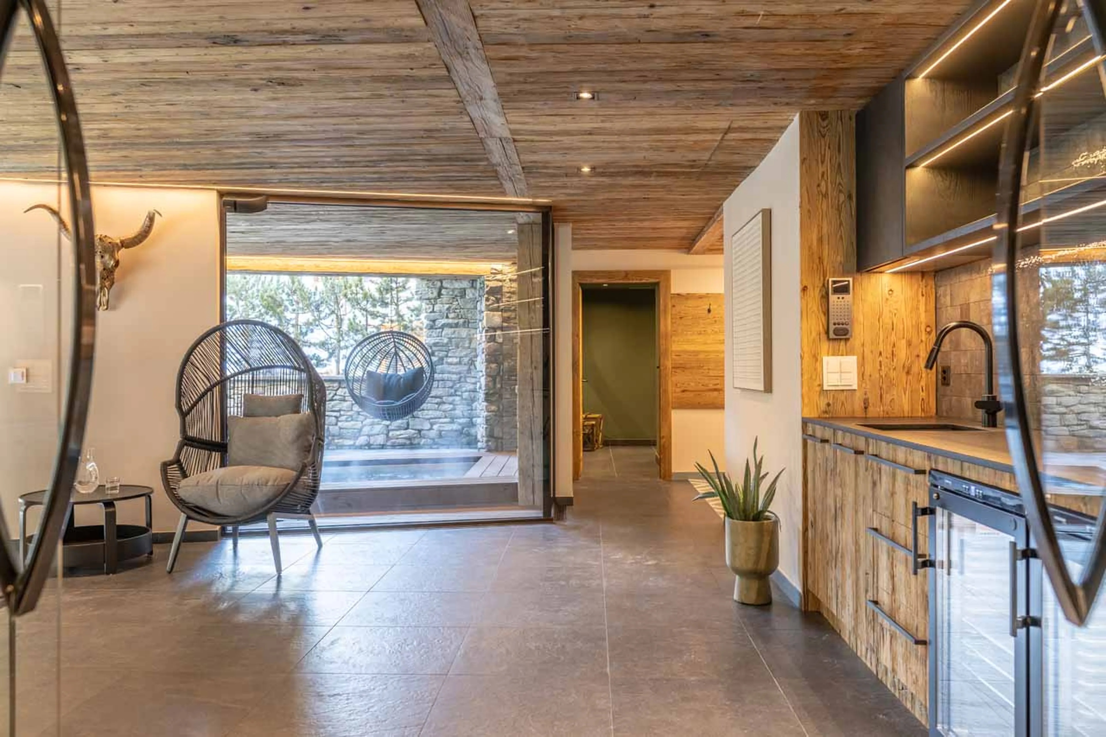 Spa entrance at Chalet Sirocco in Verbier