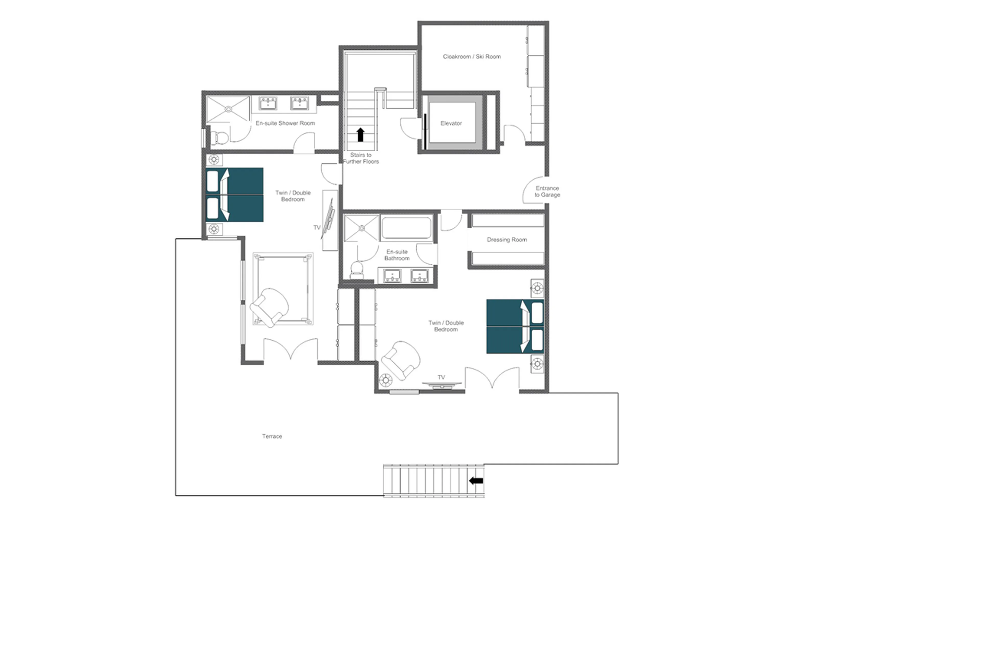 Sirocco first floor at Alpine Estate in Verbier