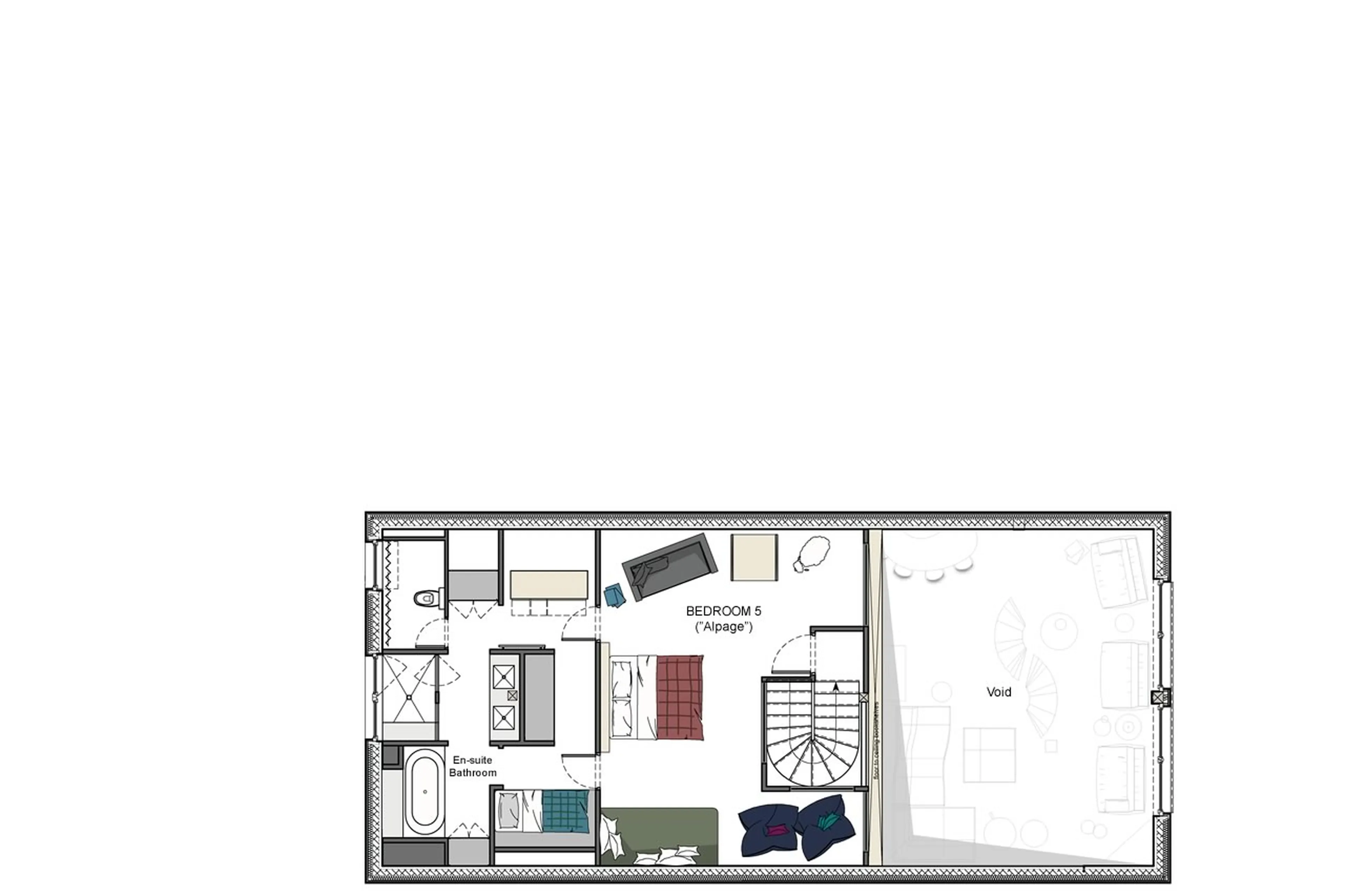 Mezzanine floor plan of Chalet Sisimiut in Courchevel 1550