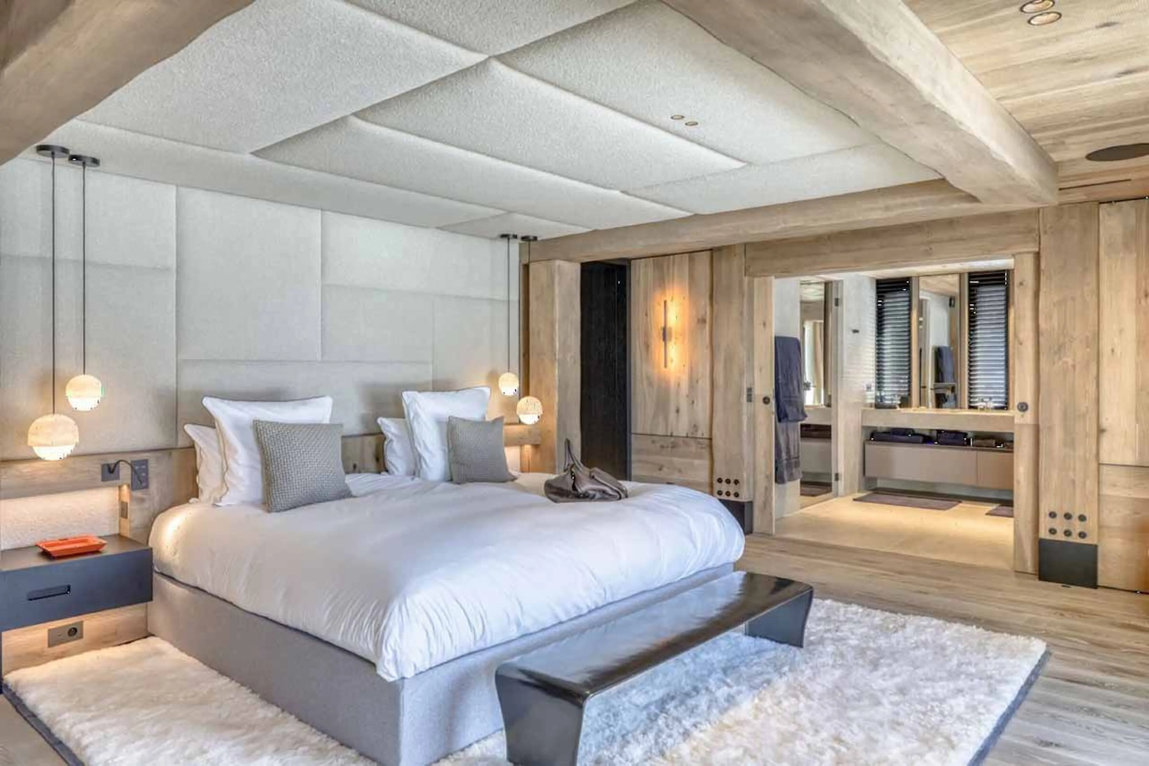 Master bedroom at Chalet Snowcat in Megeve