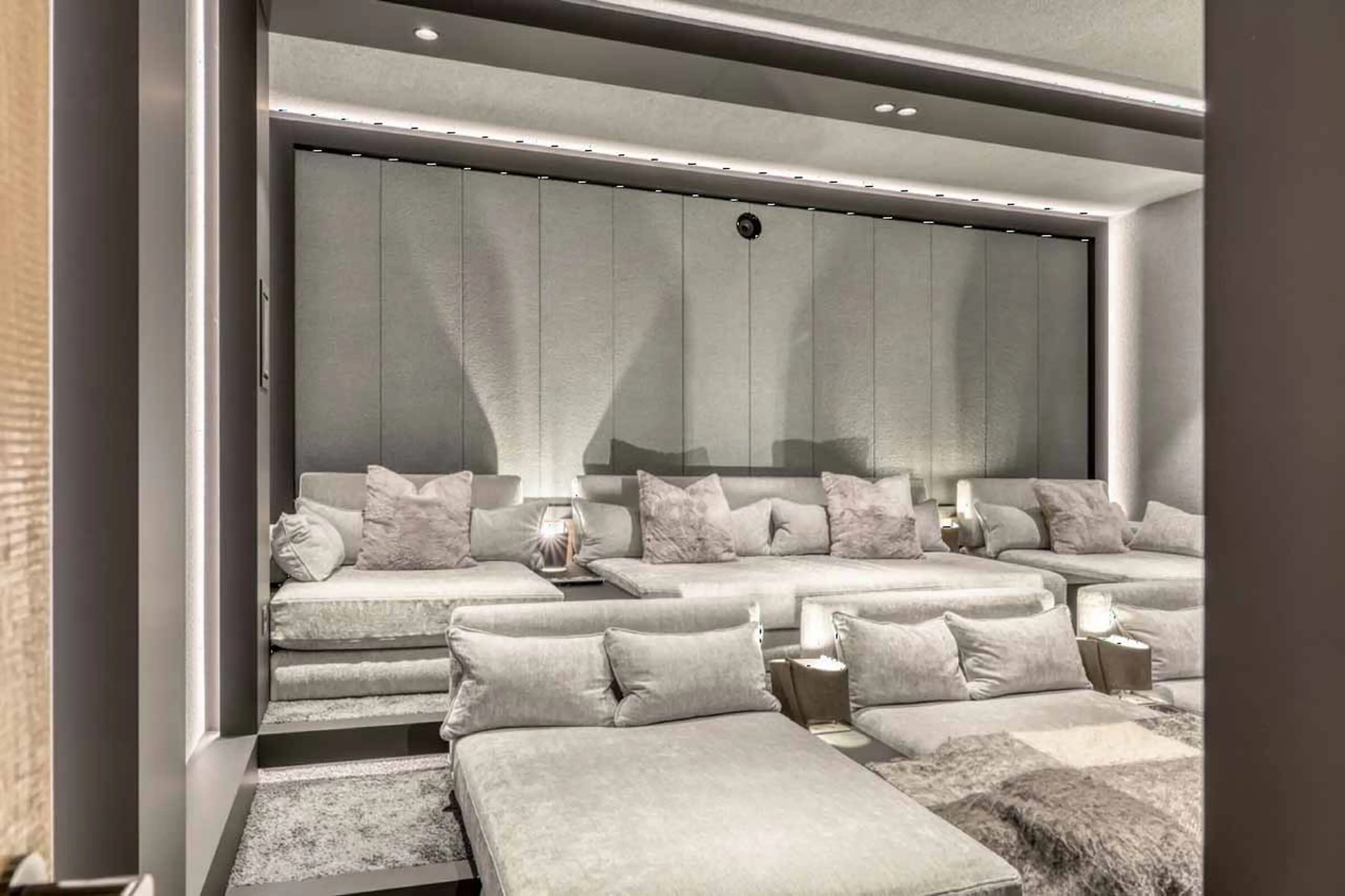 Cinema seating at Chalet Snowcat in Megeve