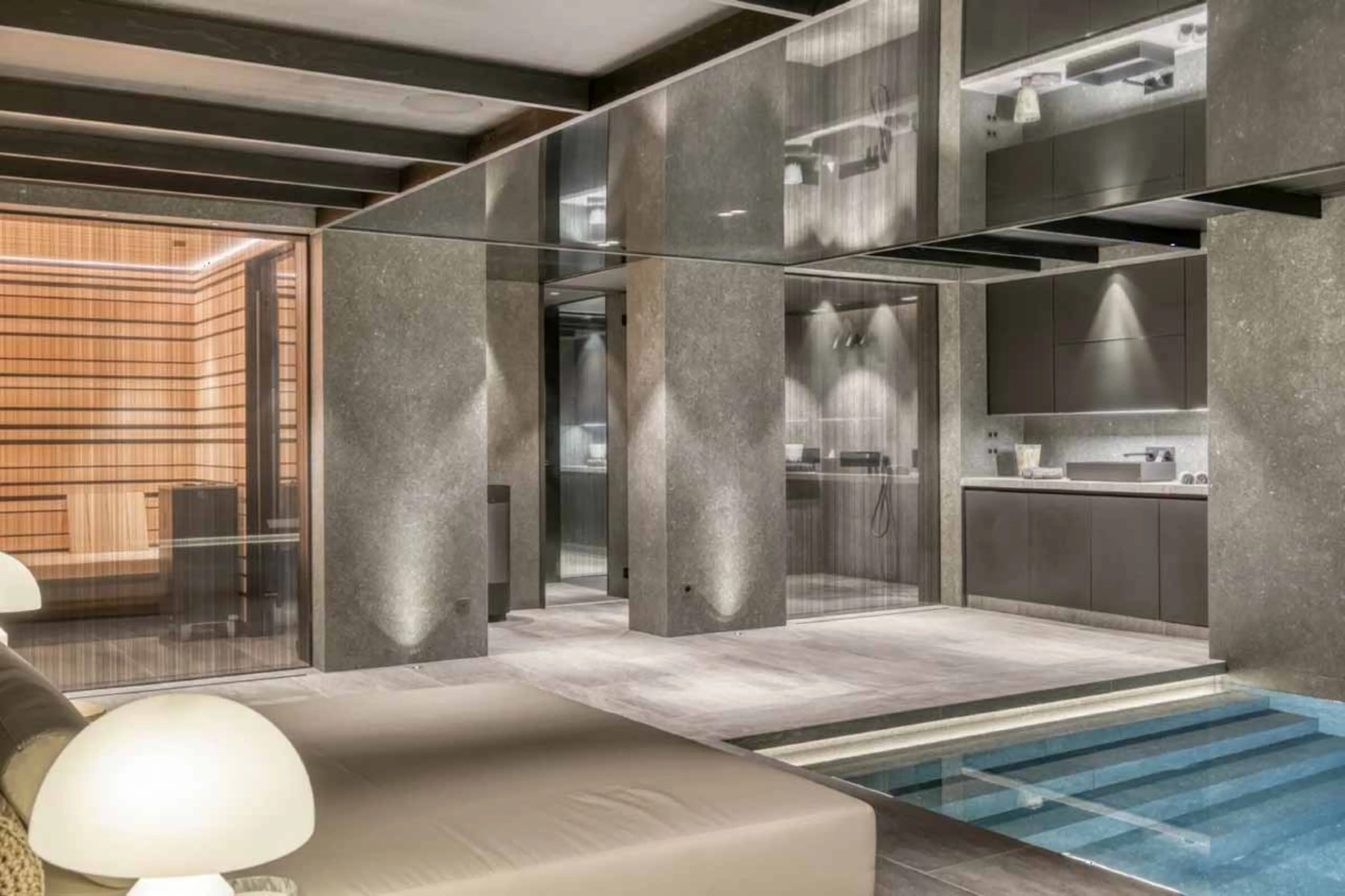 Spa area facilities at Chalet Snowcat in Megeve