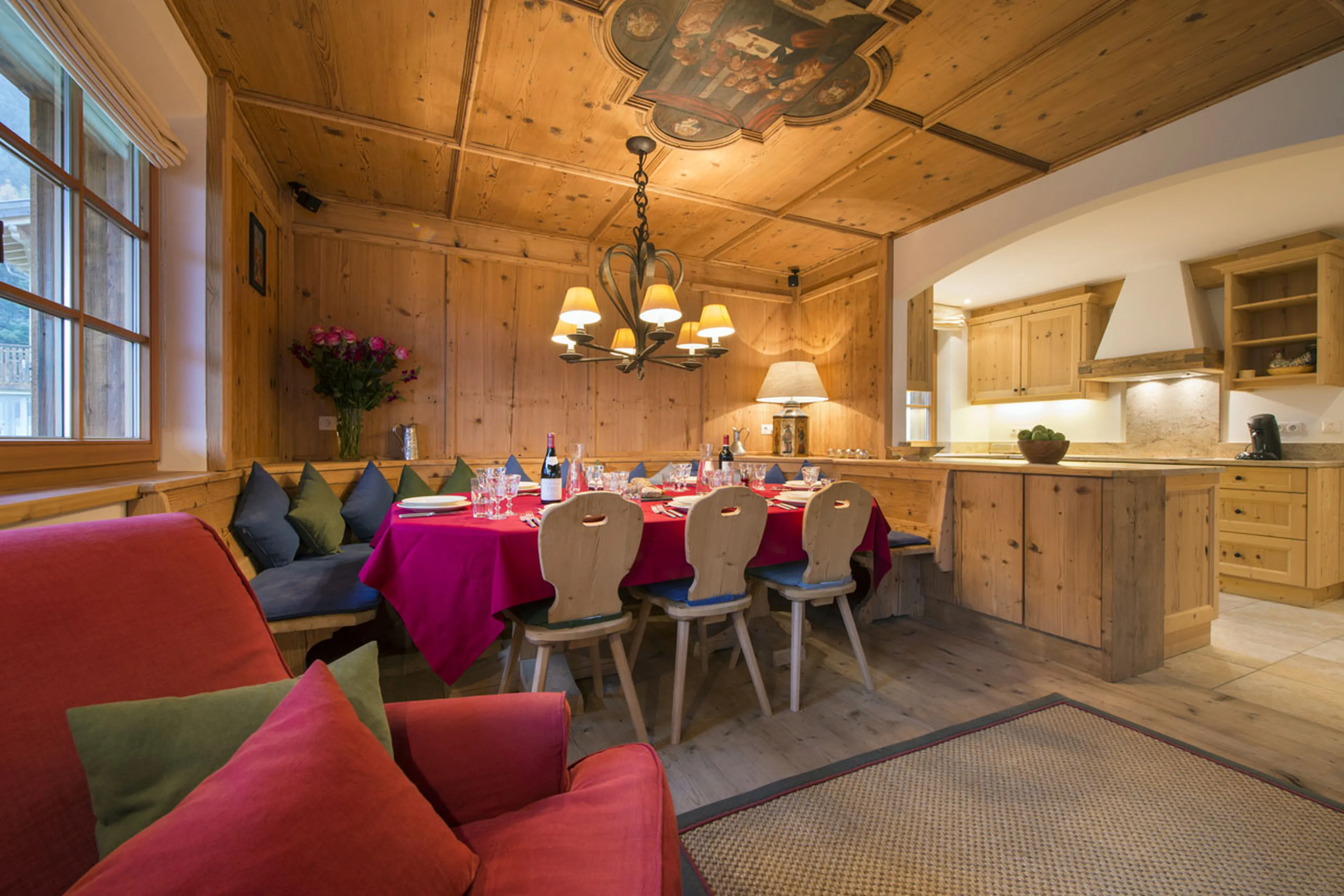 Dining area and kitchen at Chalet Soline in St Anton