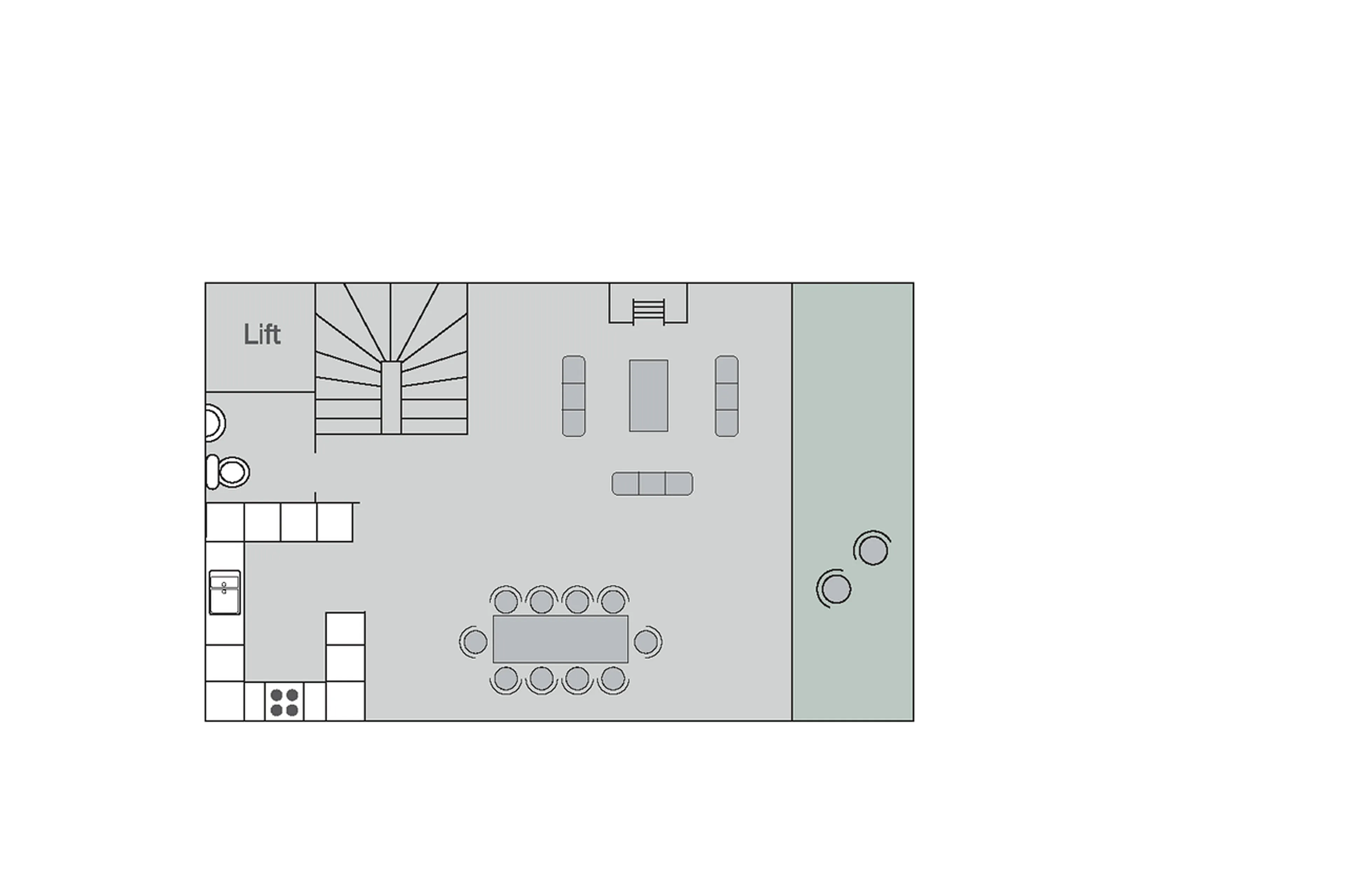 Level 2 floor plan of Chalet Sorojasa in Verbier
