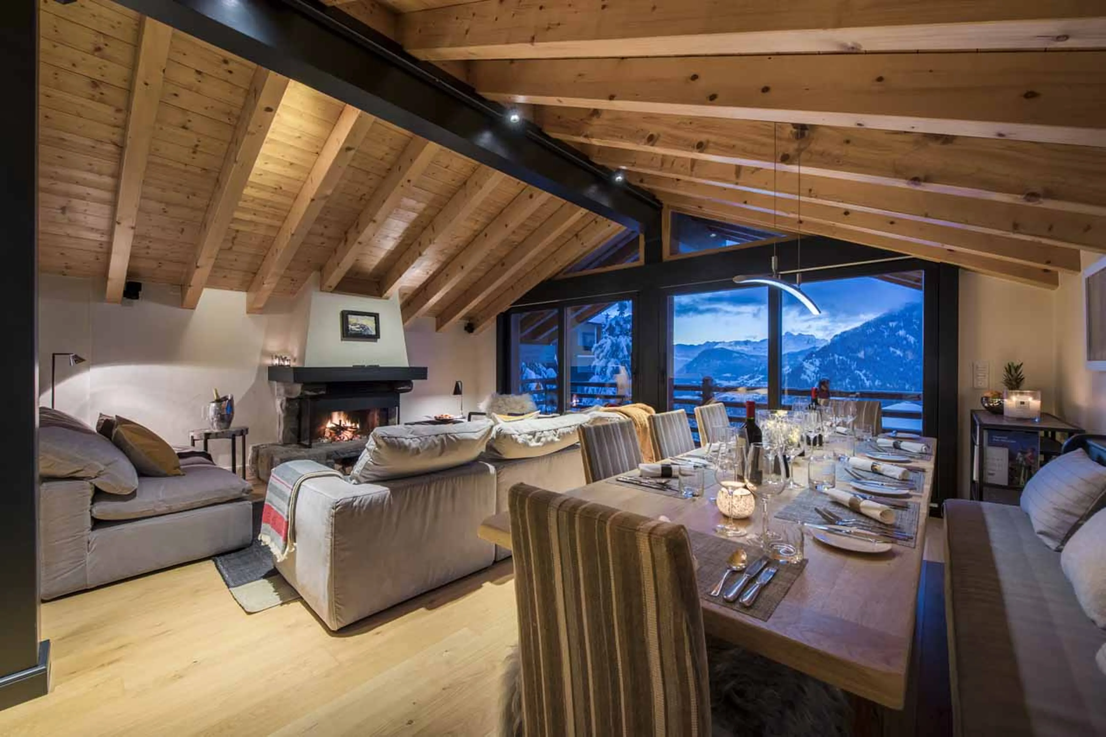 Dining room at Chalet Sorojasa in Verbier