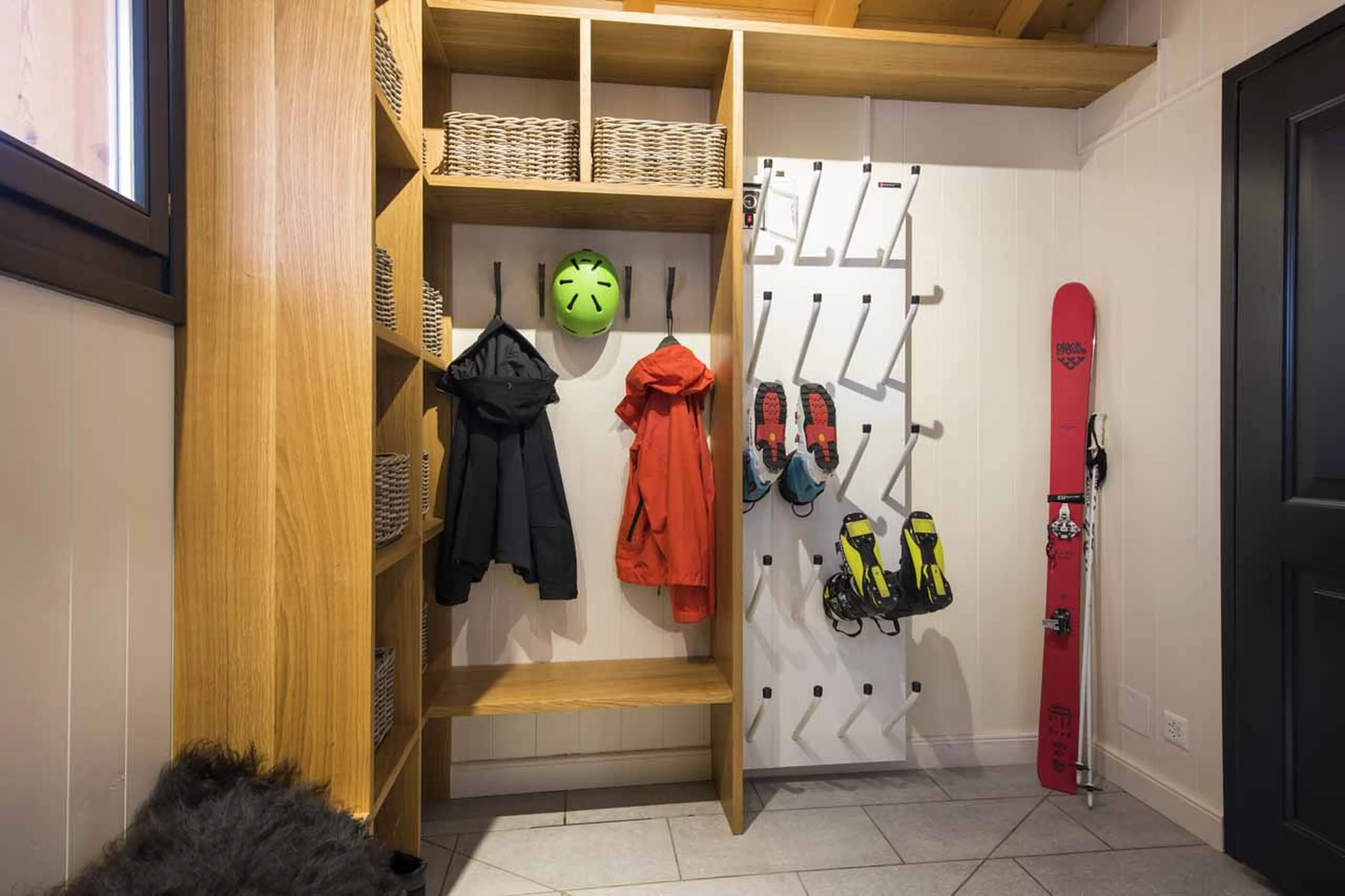 Ski room at Chalet Sorojasa in Verbier