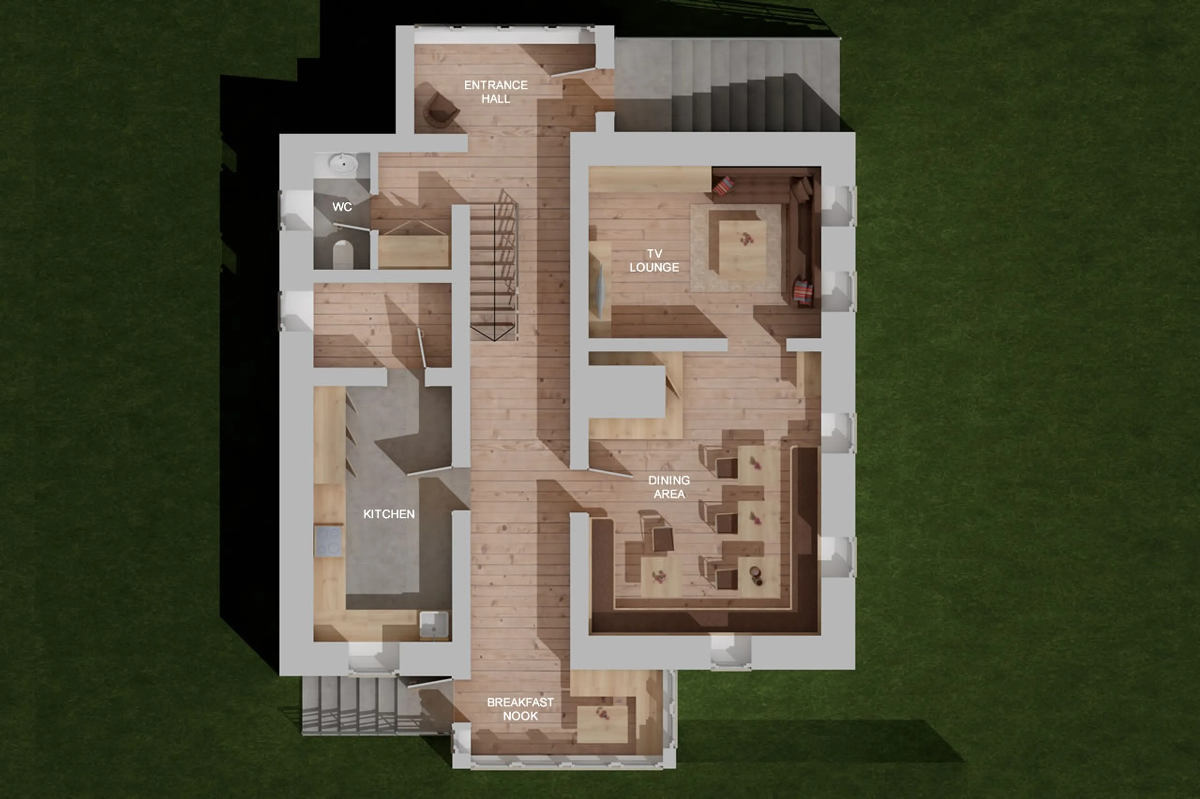 Level 1 floor plan of Chalet Sotciastel in Alta Badia