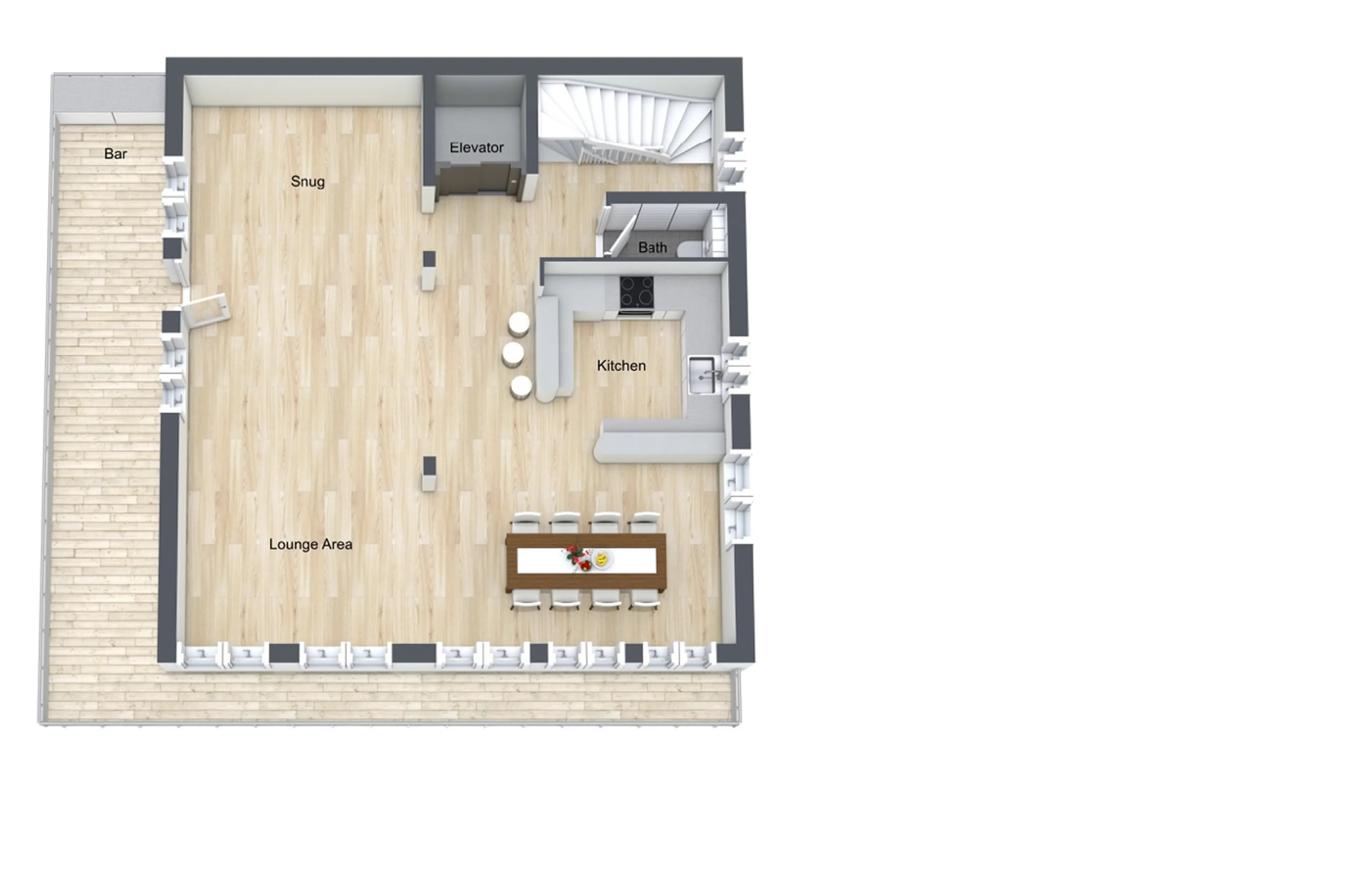 Level 2 floor plan of Chalet St. Christophe in Courchevel 1850