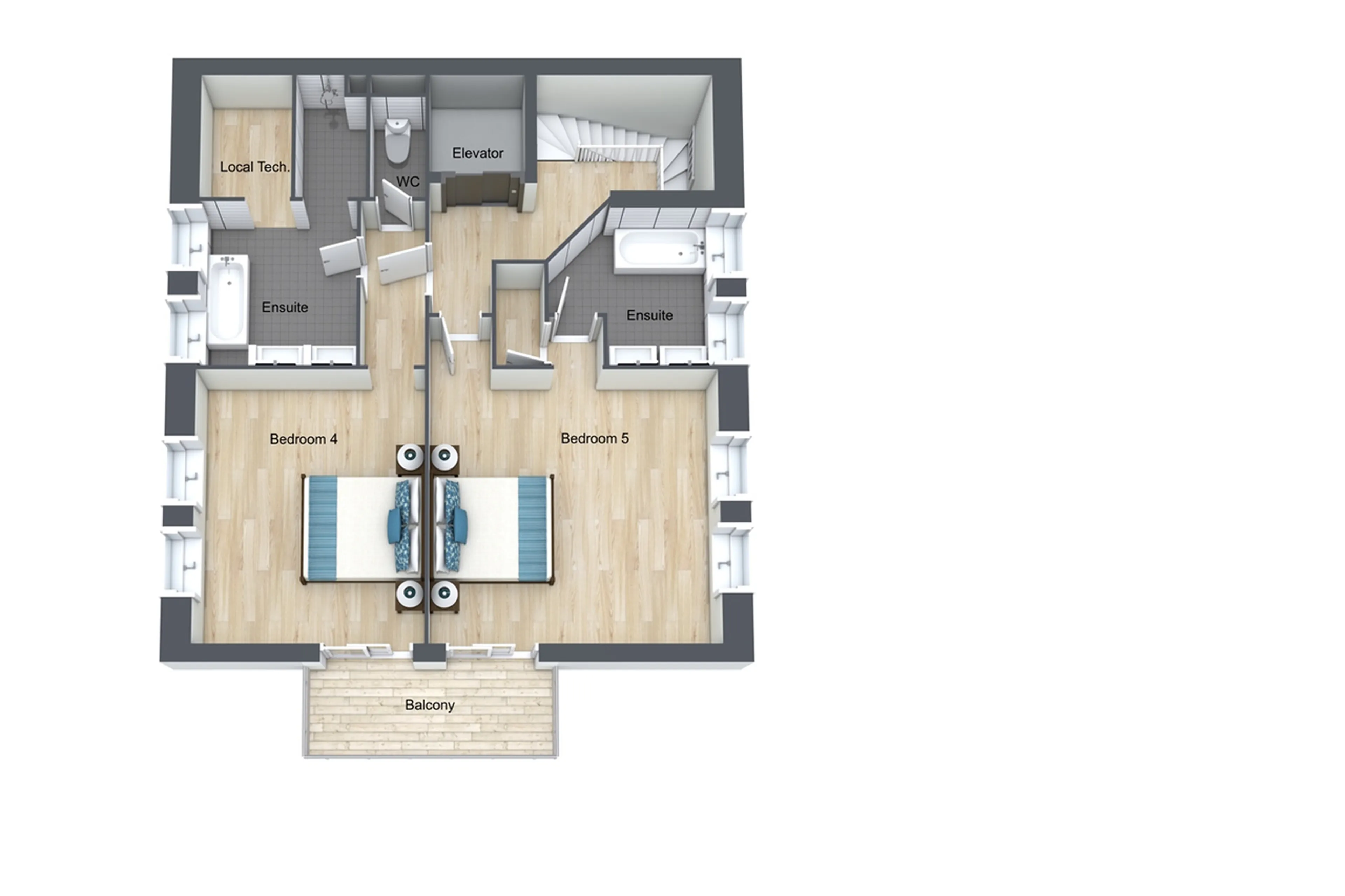 Level 3 floor plan of Chalet St. Christophe in Courchevel 1850