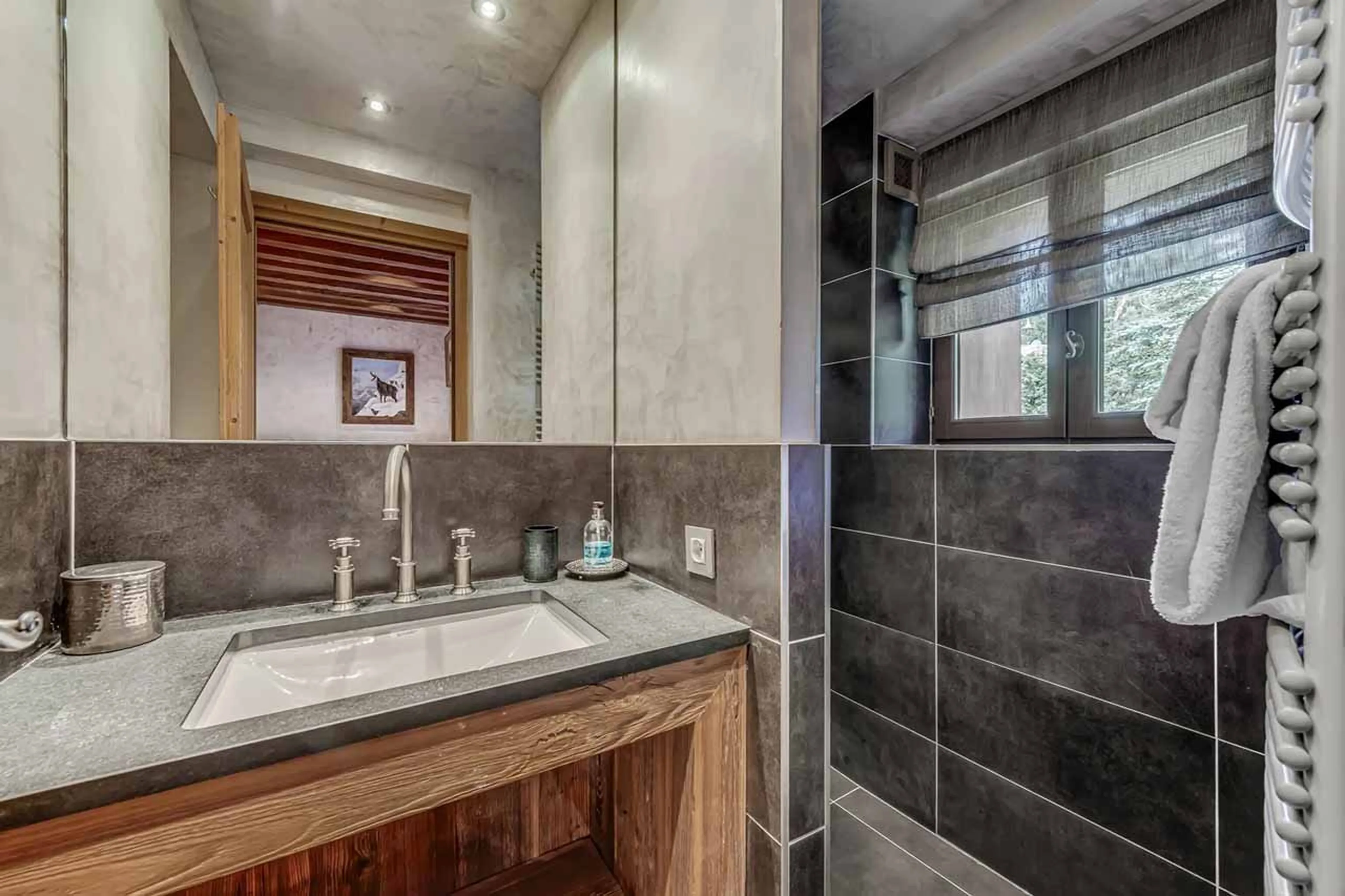 Bedroom 3 en-suite at Chalet St Christophe in Courchevel 1850