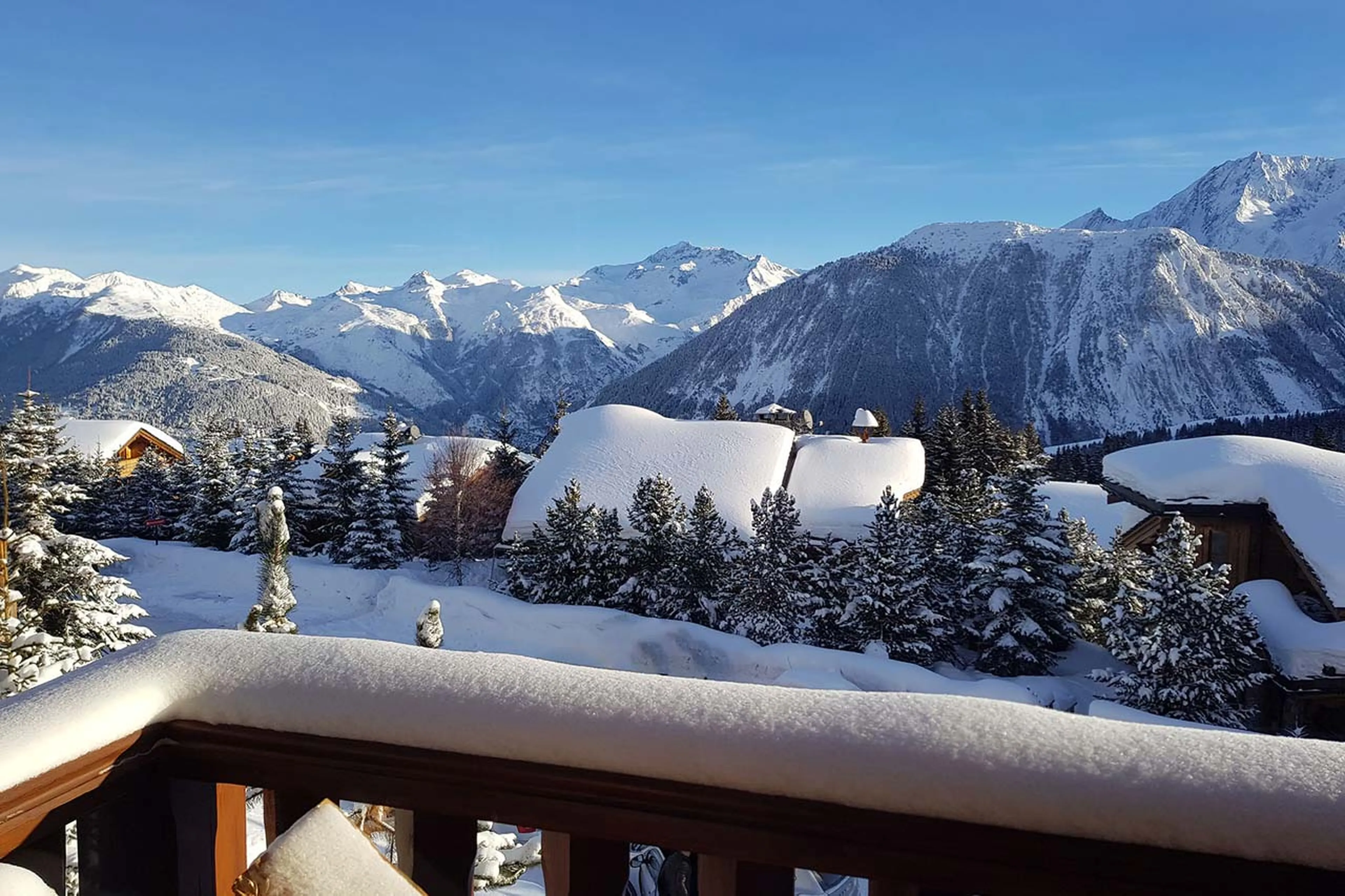 Balcony view at Chalet St. Christophe in Courchevel 1850