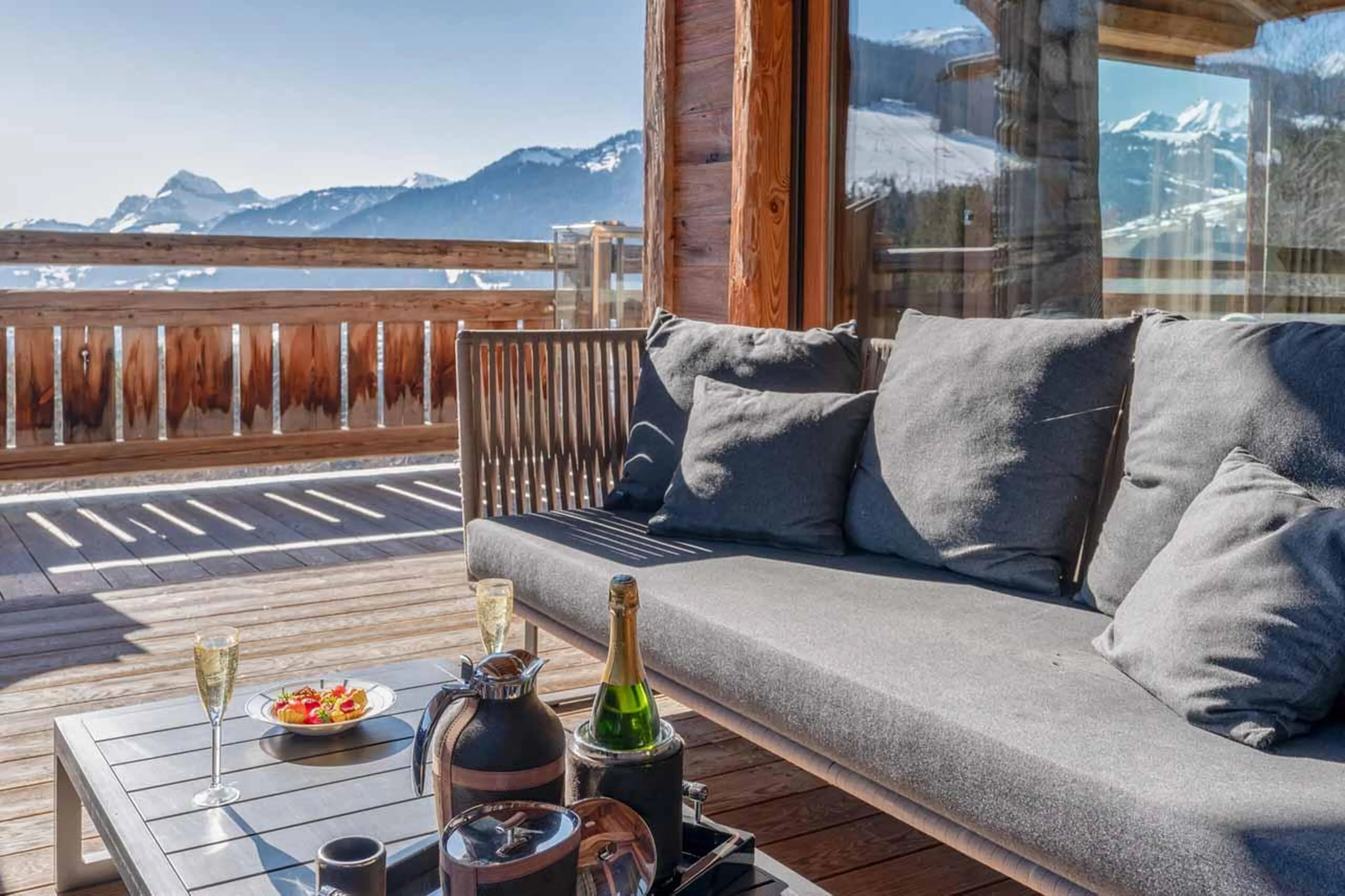 Views from balcony at Chalet Sun in Megeve