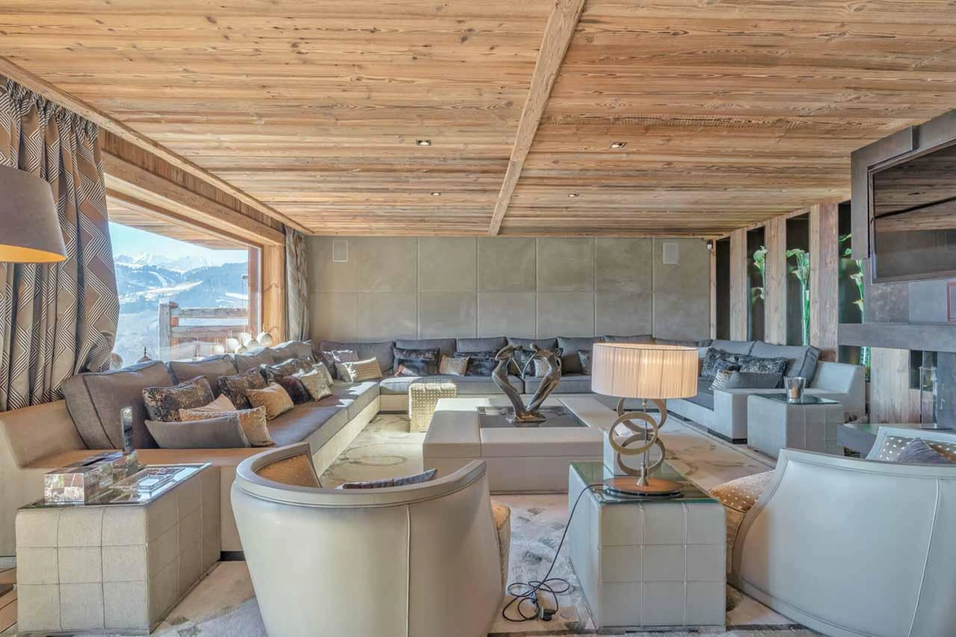 TV corner seating at Chalet Sun in Megeve