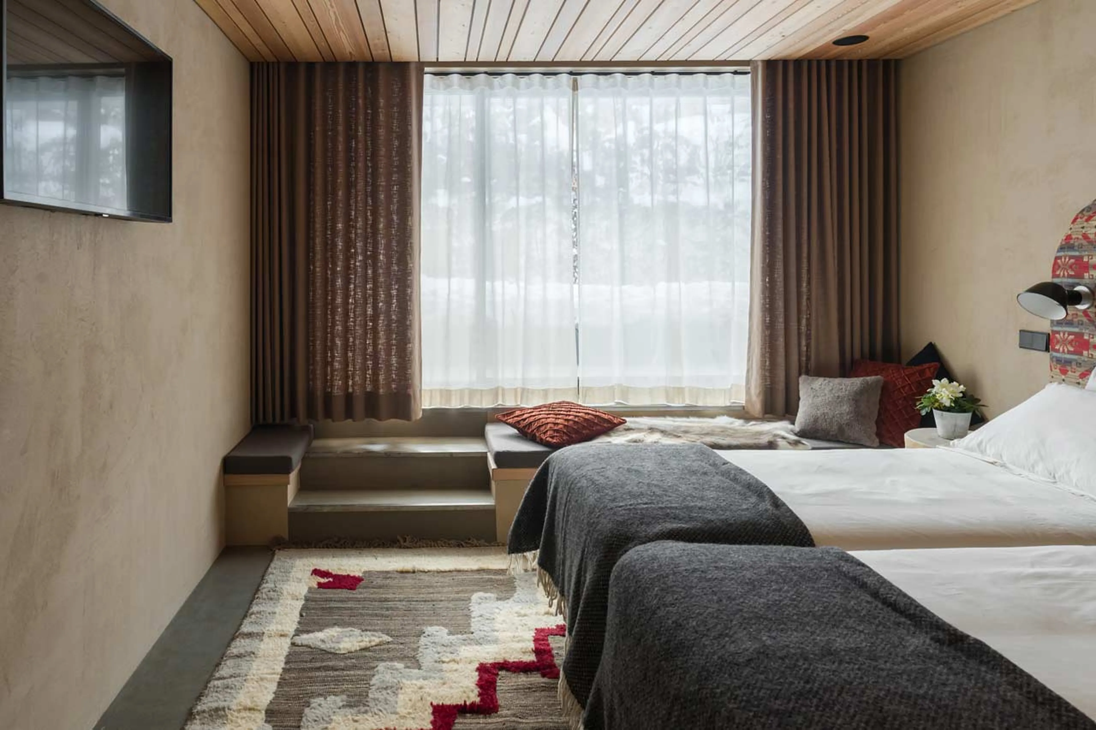 TV in bedroom two at Chalet Sundara in Chamonix