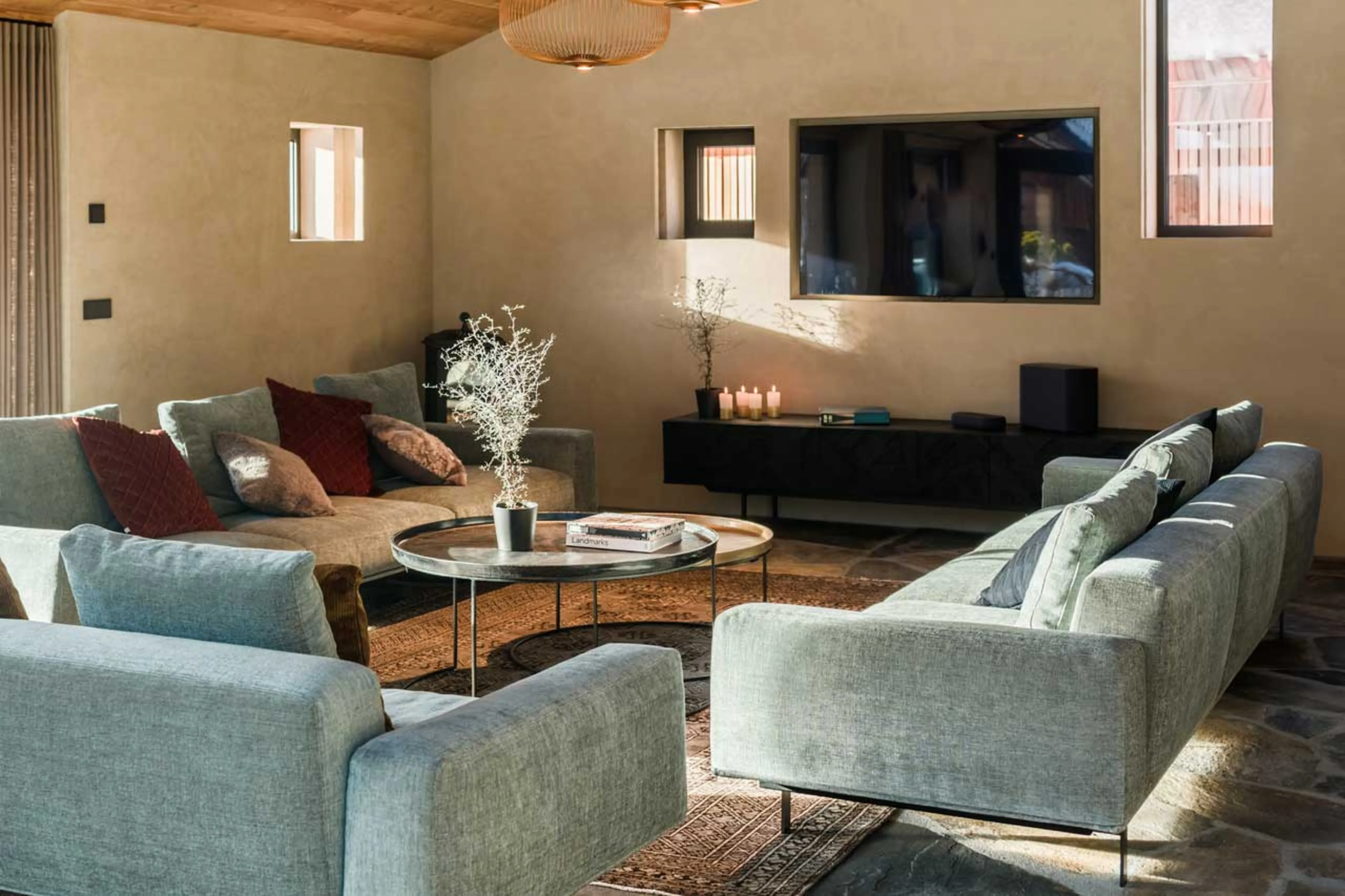Cosy seating area at Chalet Sundara in Chamonix