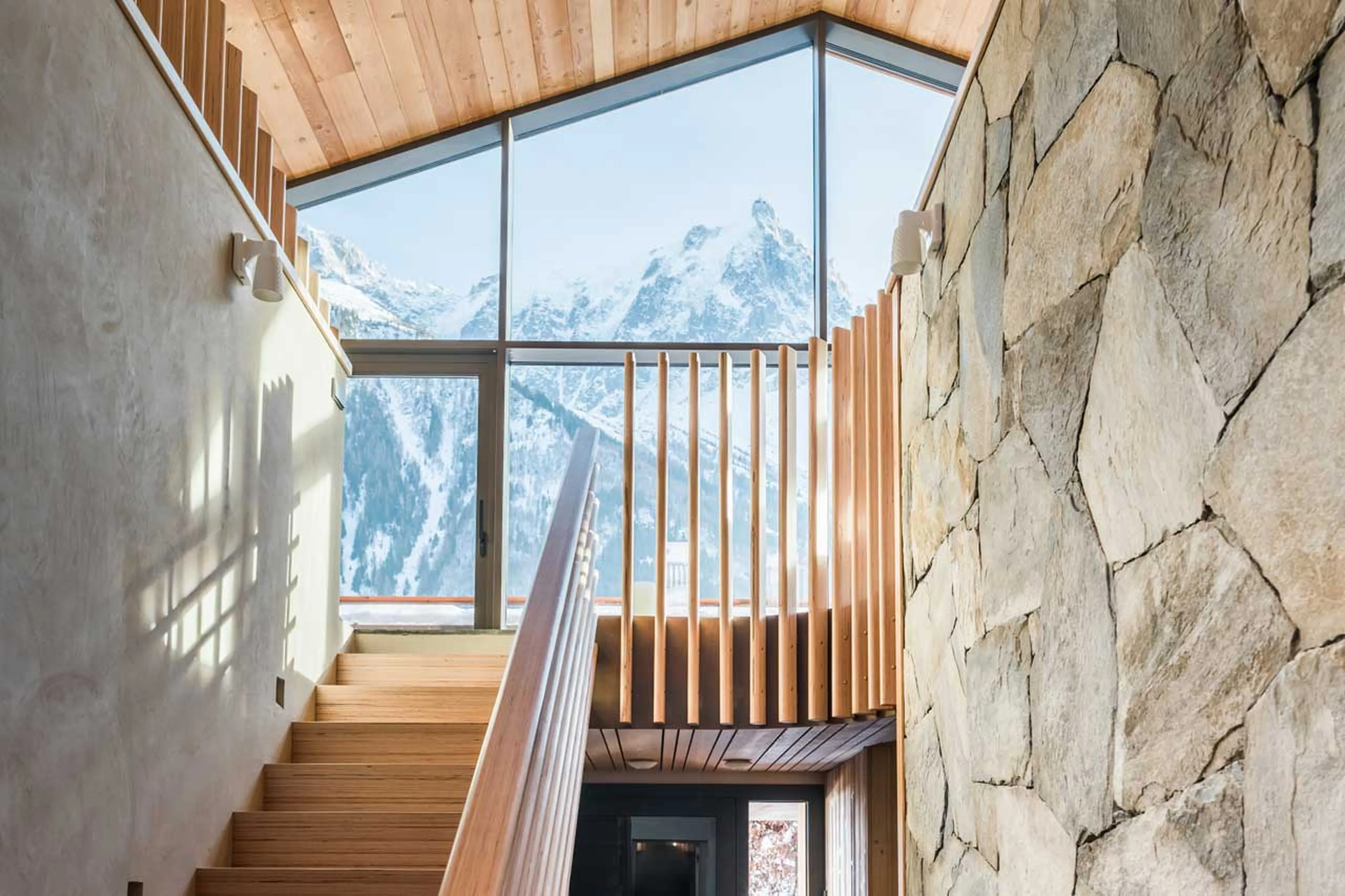 Staircase at Chalet Sundara in Chamonix