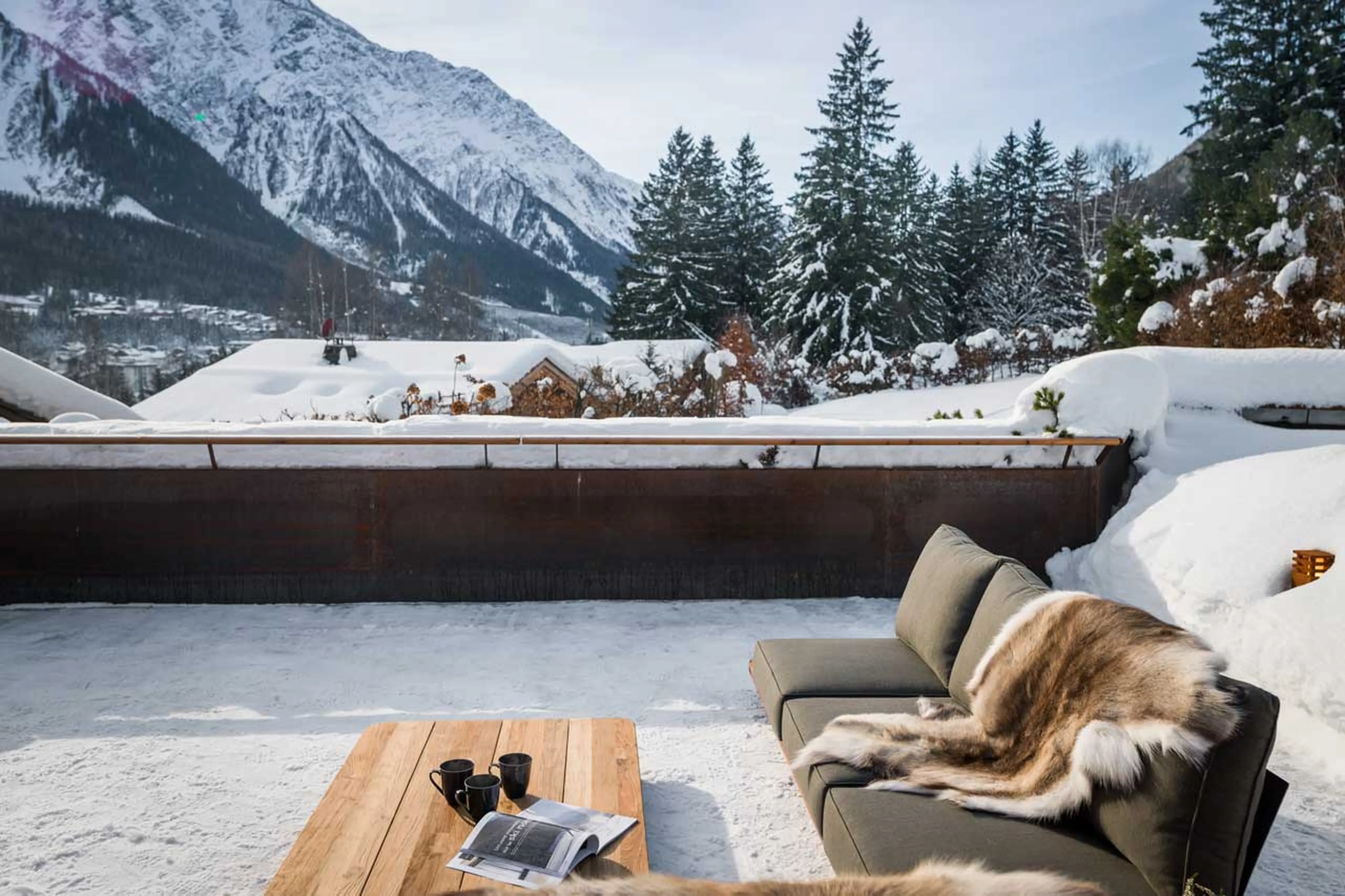 Terrace at Chalet Sundara in Chamonix