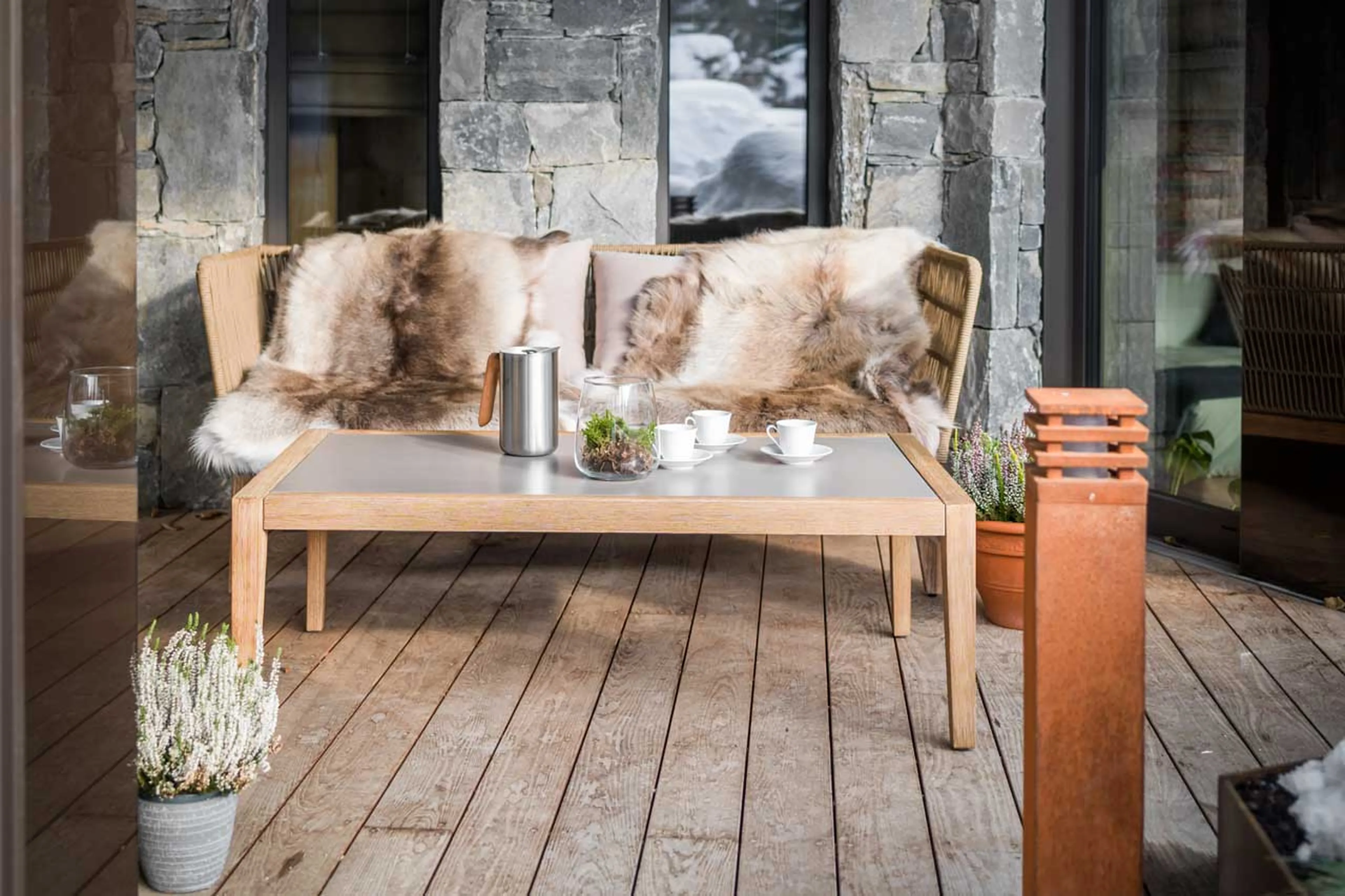 Sun terrace at Chalet Sundara in Chamonix