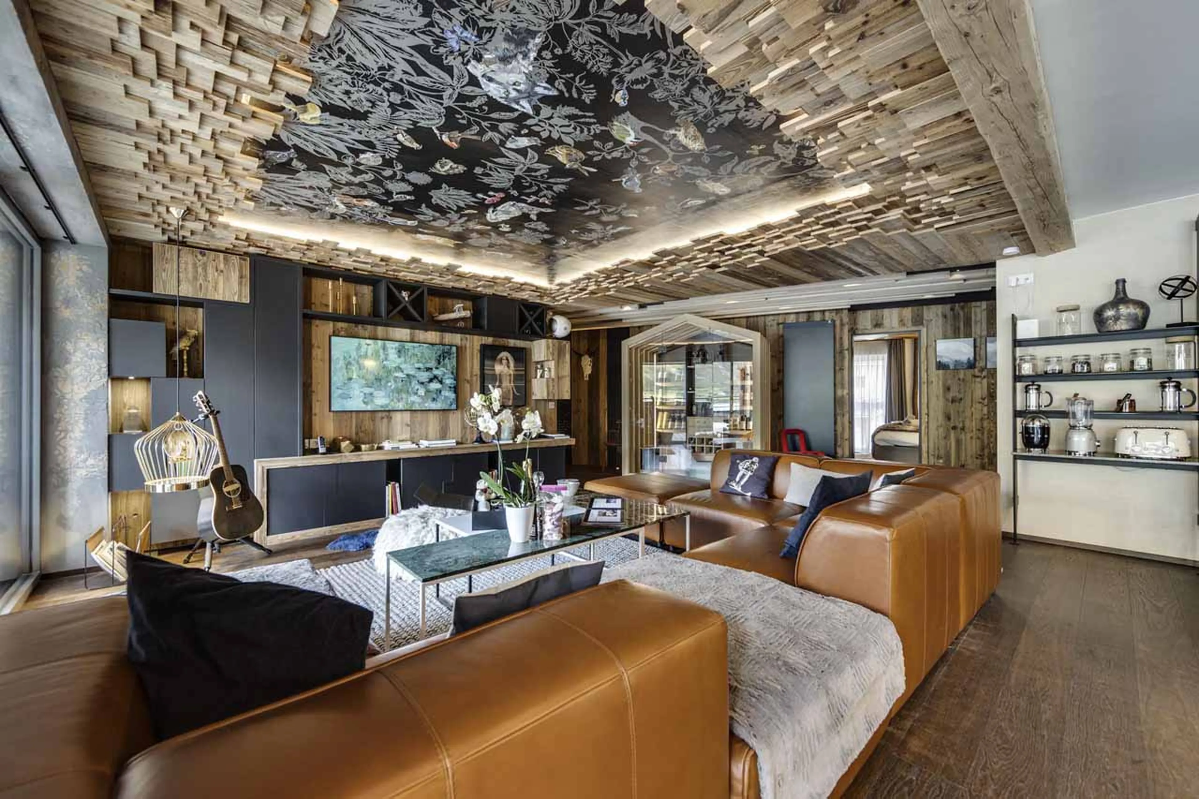 Open plan living area at Apartment Tajj in Tignes
