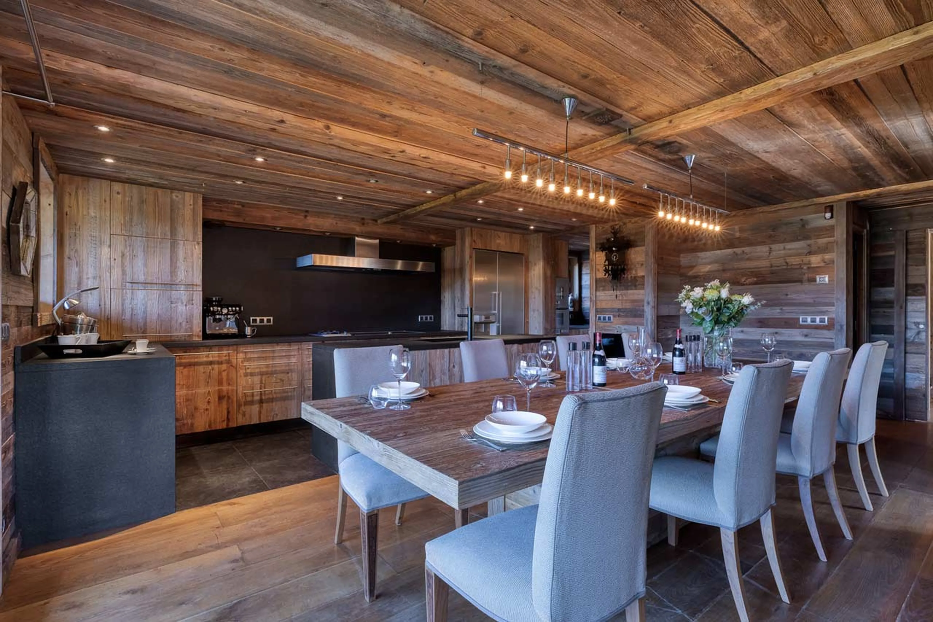 Dining table at Chalet Talland in Megeve