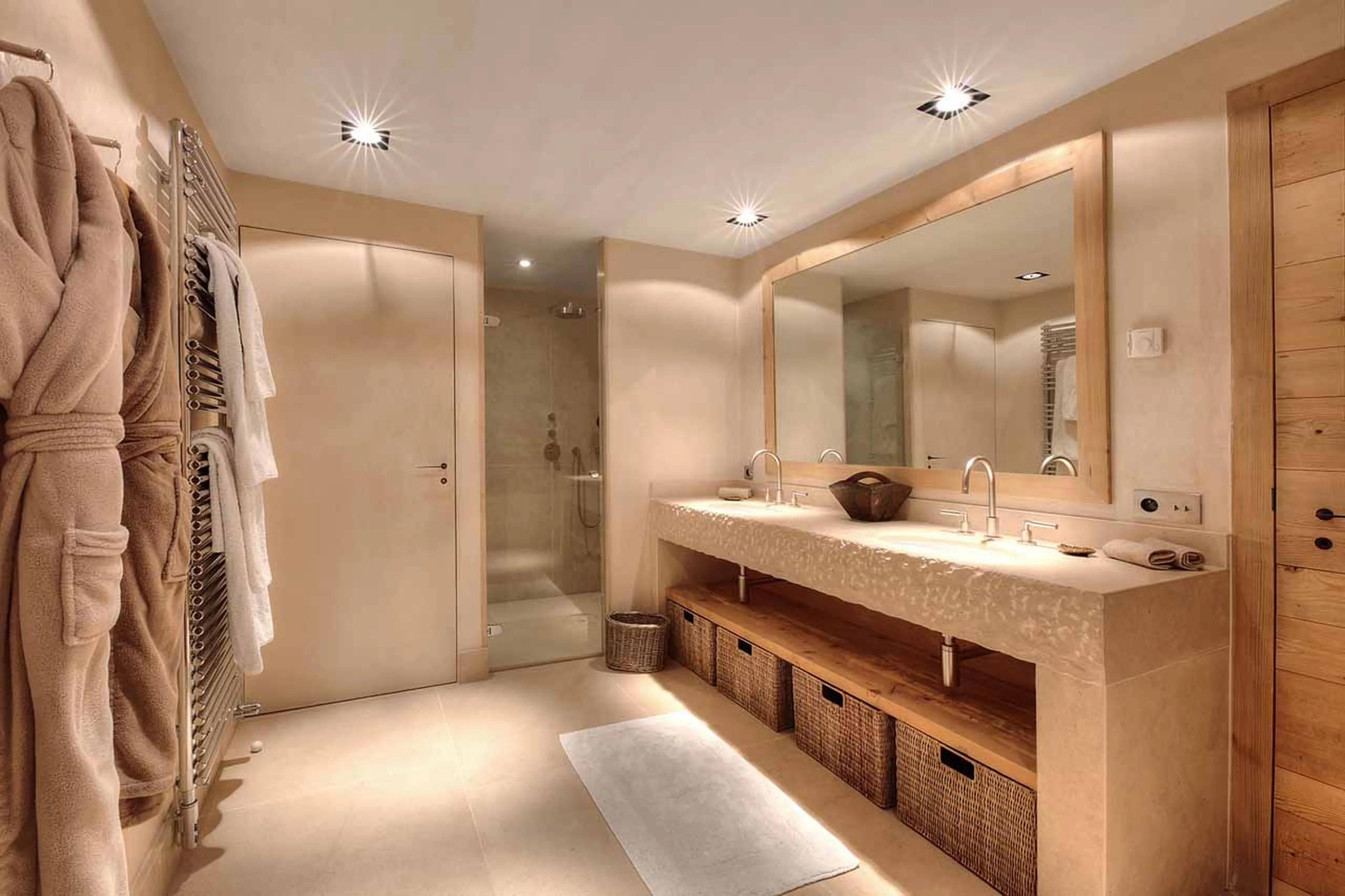 Bedroom 5 en-suite shower at Chalet Tao in Megeve