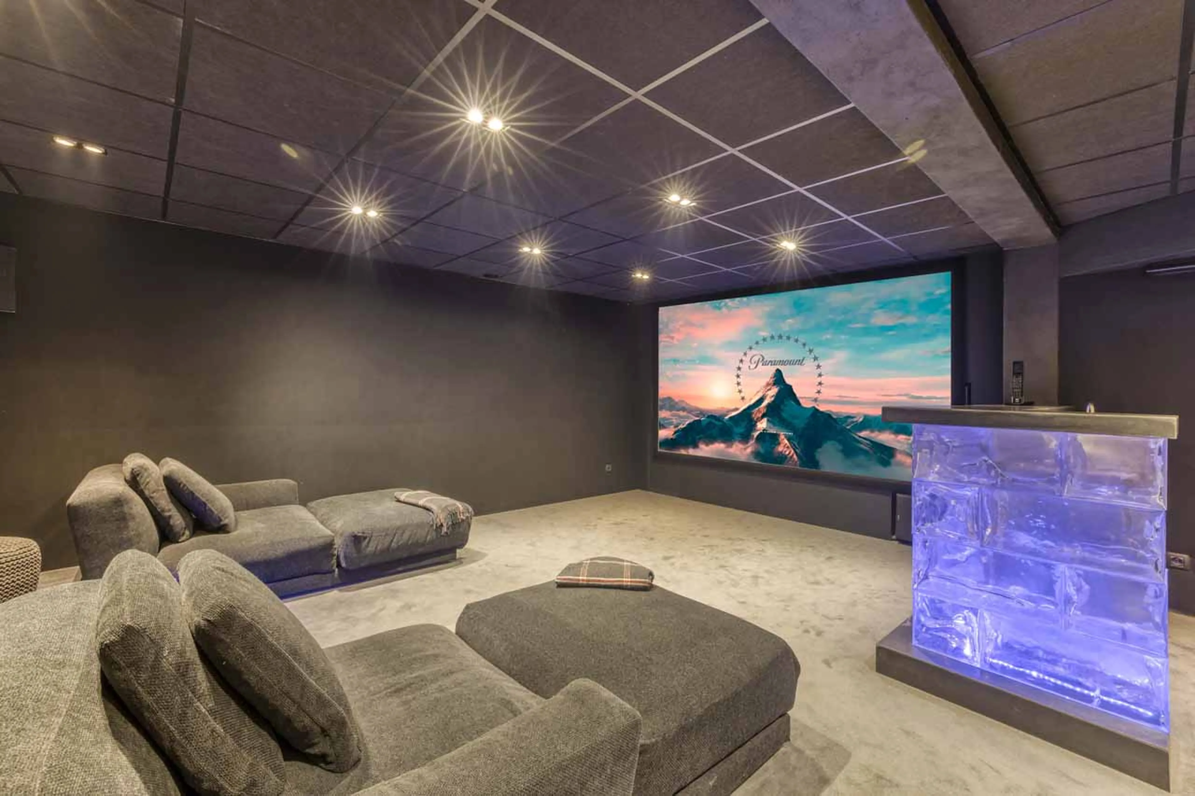 Cinema at Chalet Tao in Megeve