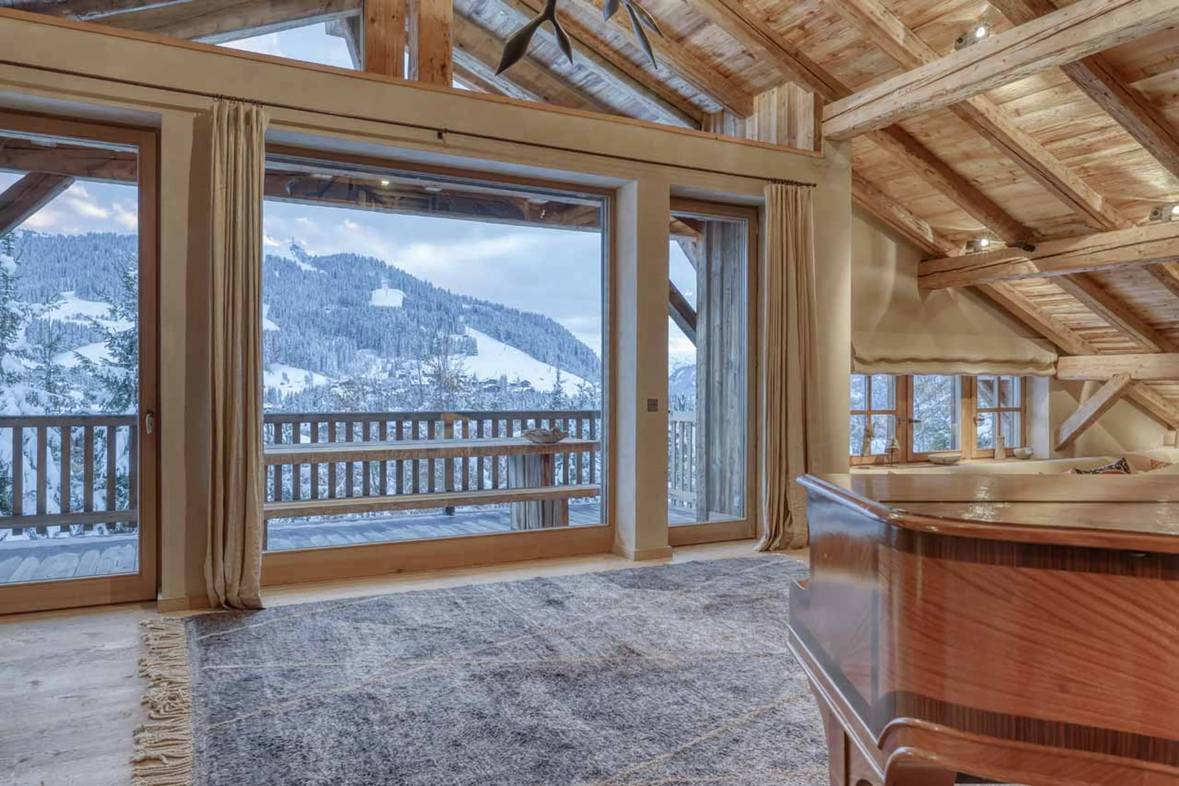 Living area balcony access at Chalet Tao in Megeve