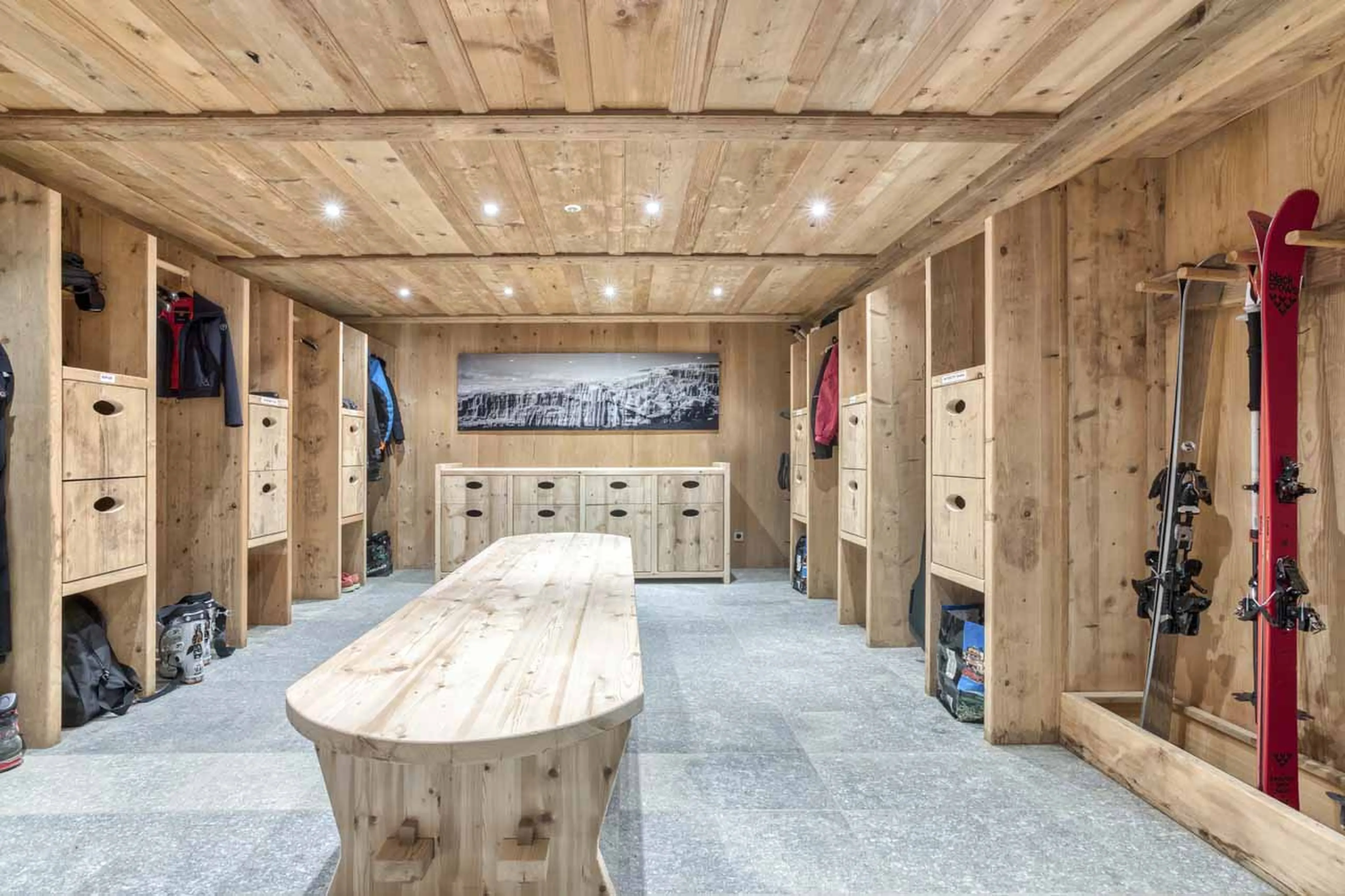 Ski room at Chalet Tao in Megeve