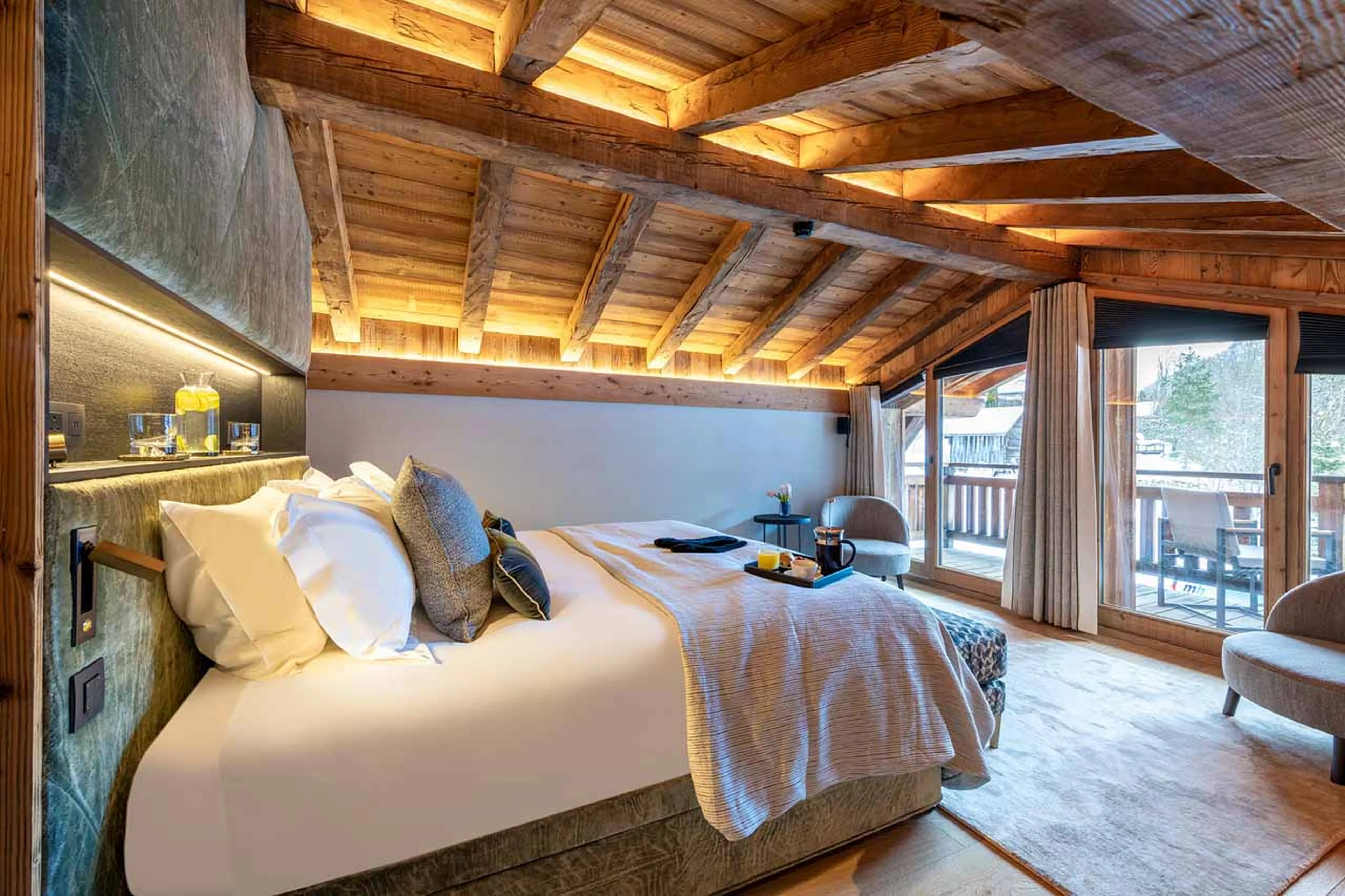 Bedroom one at Chalet Tataali in Morzine