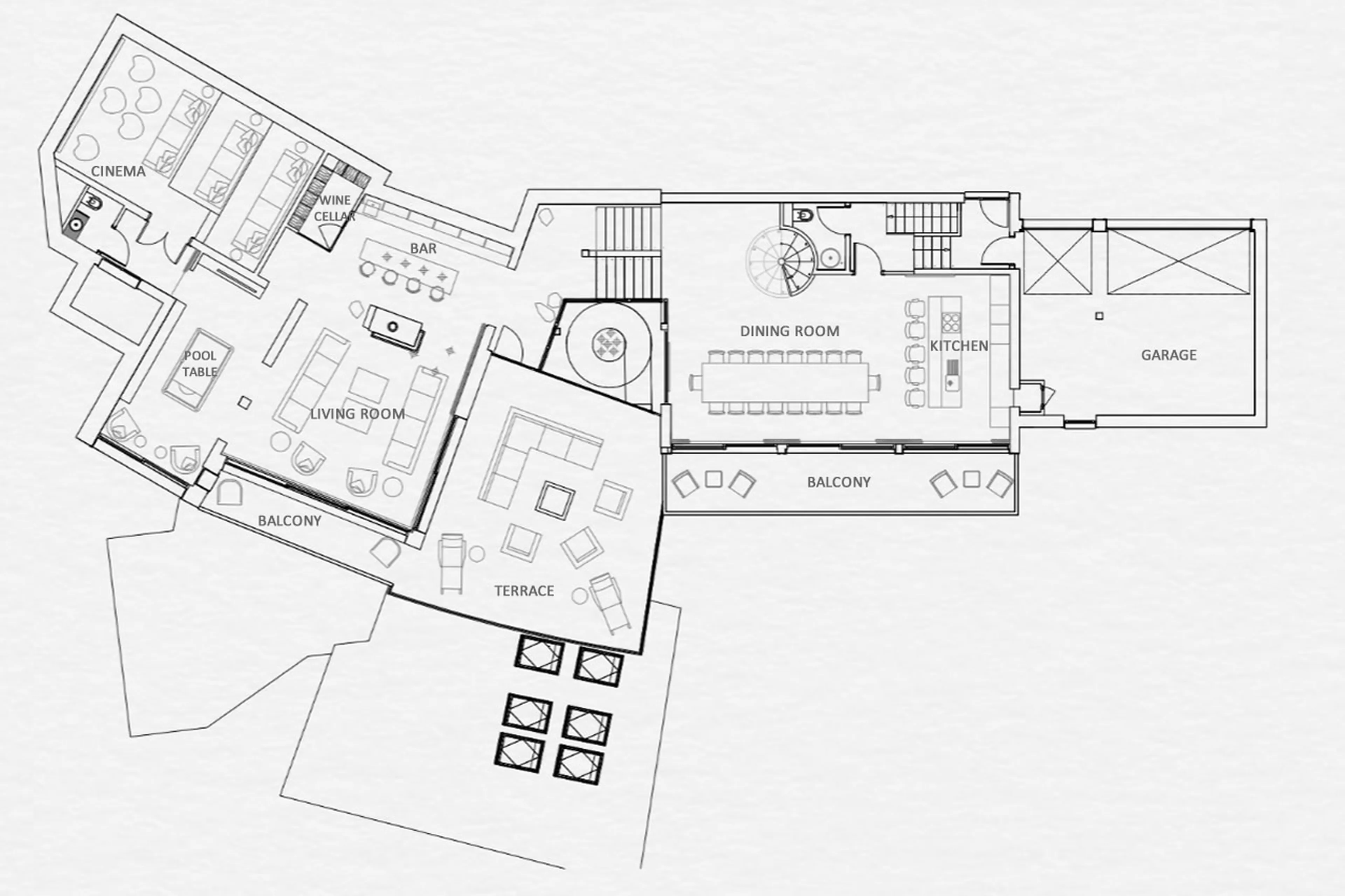 Level 1 floor plan of Chalet Tataali in Morzine