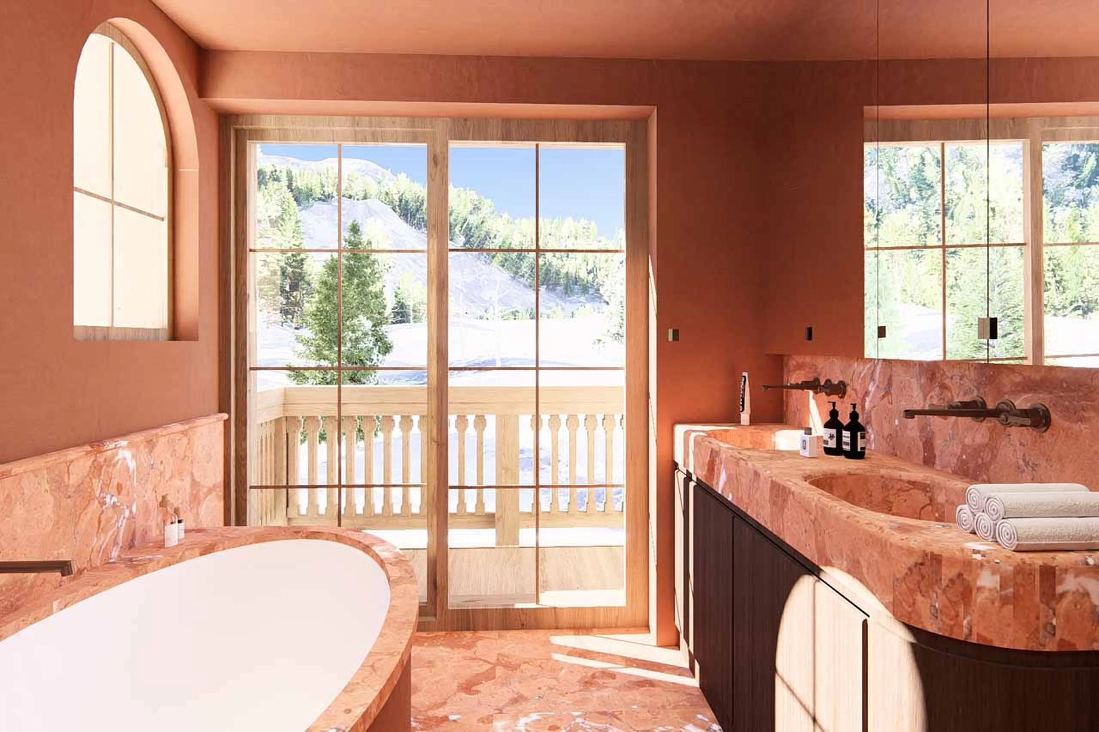 Bedroom 6 en-suite at Chalet Tchadar in Courchevel 1850