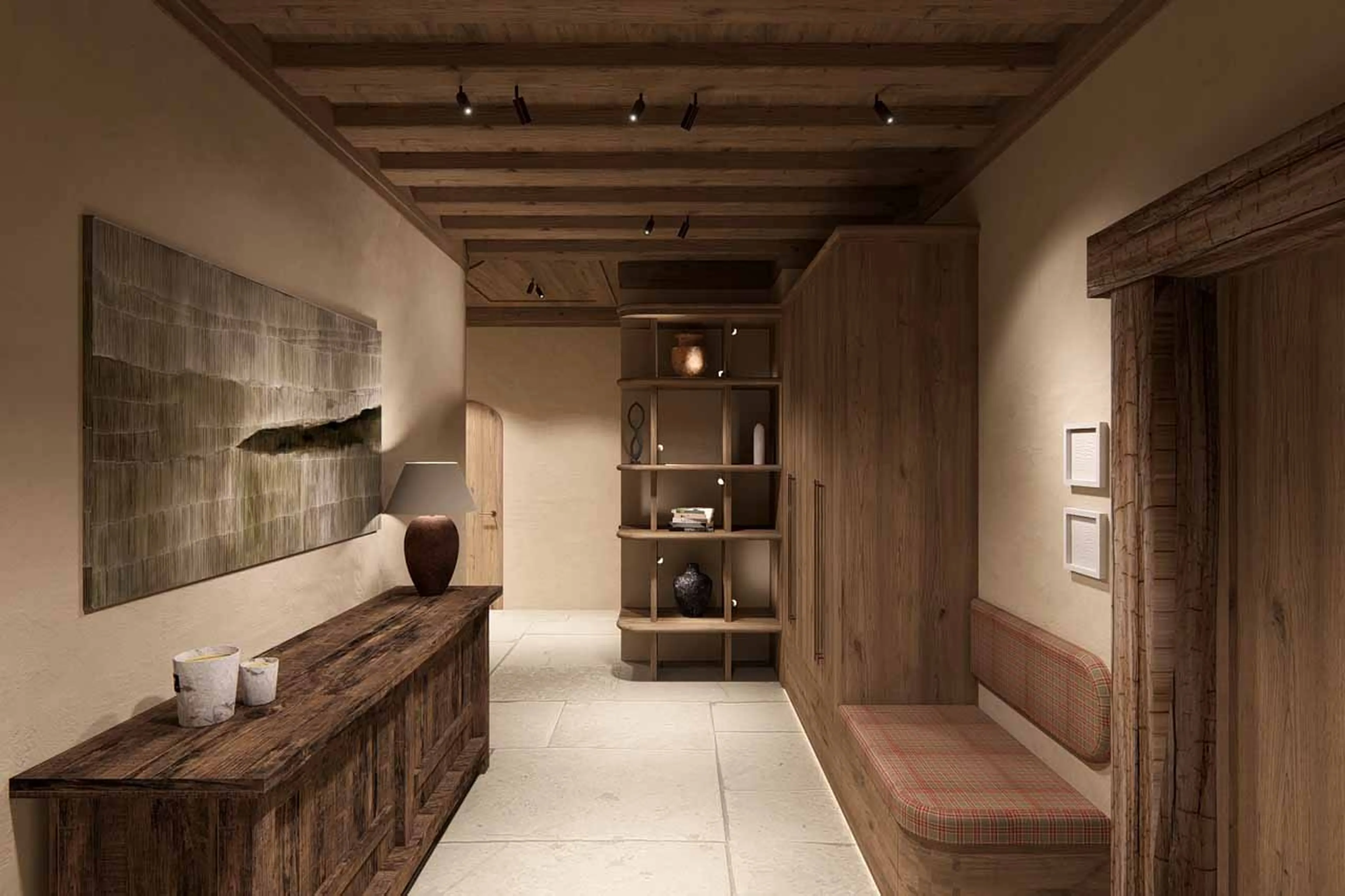 Entrance hall at Chalet Tchadar in Courchevel 1850