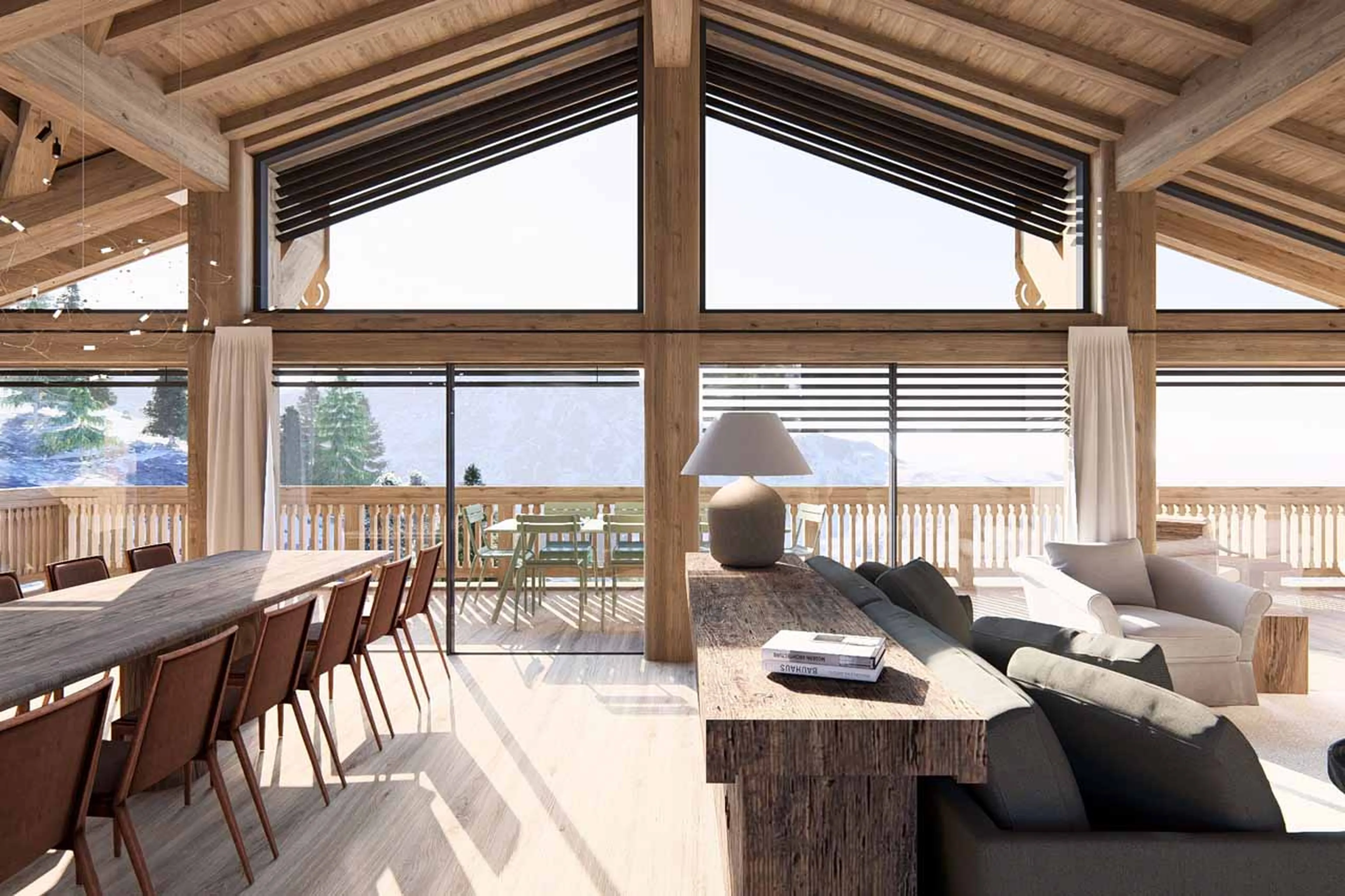 Living area balcony access at Chalet Tchadar in Courchevel 1850