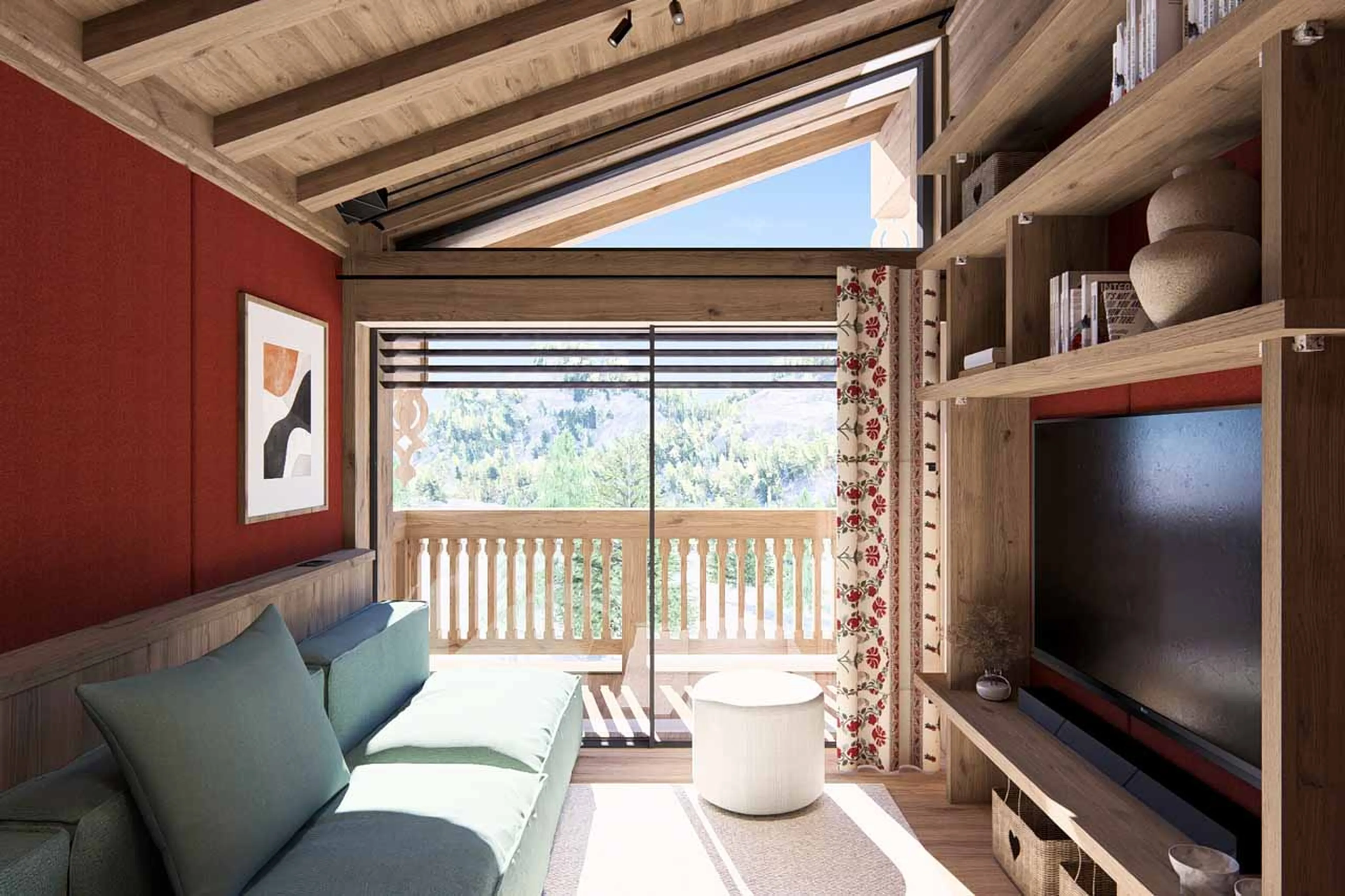 TV room at Chalet Tchadar in Courchevel 1850